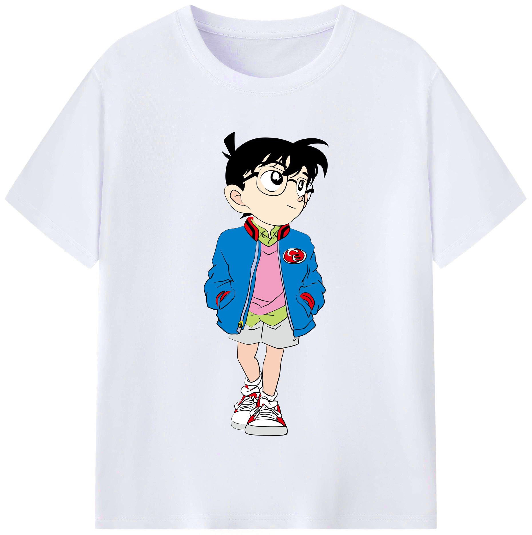 （画像用） 名探偵コナン 江戸川 コナン Detective Conan Conan Edogawa レディースカジュアルプリントTシャツ（綿100％）