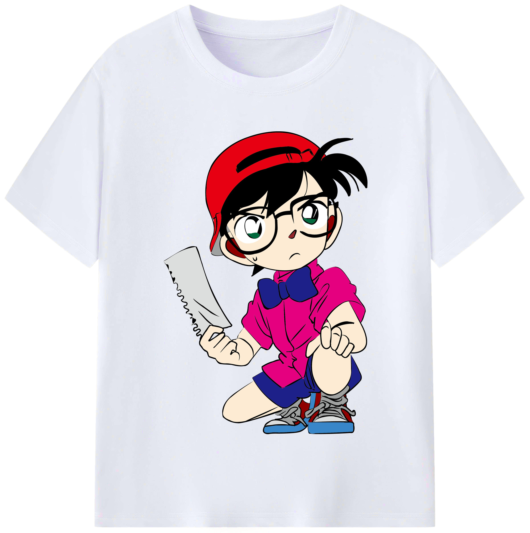 （画像用） 名探偵コナン 江戸川 コナン Detective Conan Conan Edogawa レディースカジュアルプリントTシャツ（綿100％）