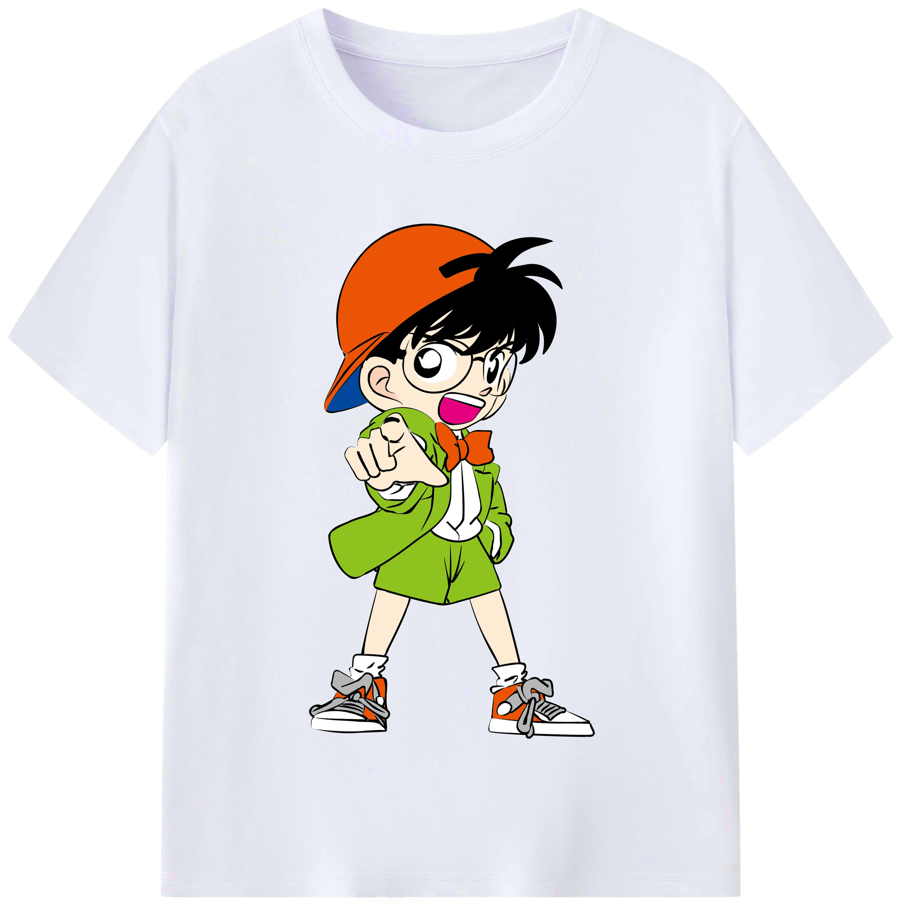 （画像用） 名探偵コナン 江戸川 コナン Detective Conan Conan Edogawa レディースカジュアルプリントTシャツ（綿100％）