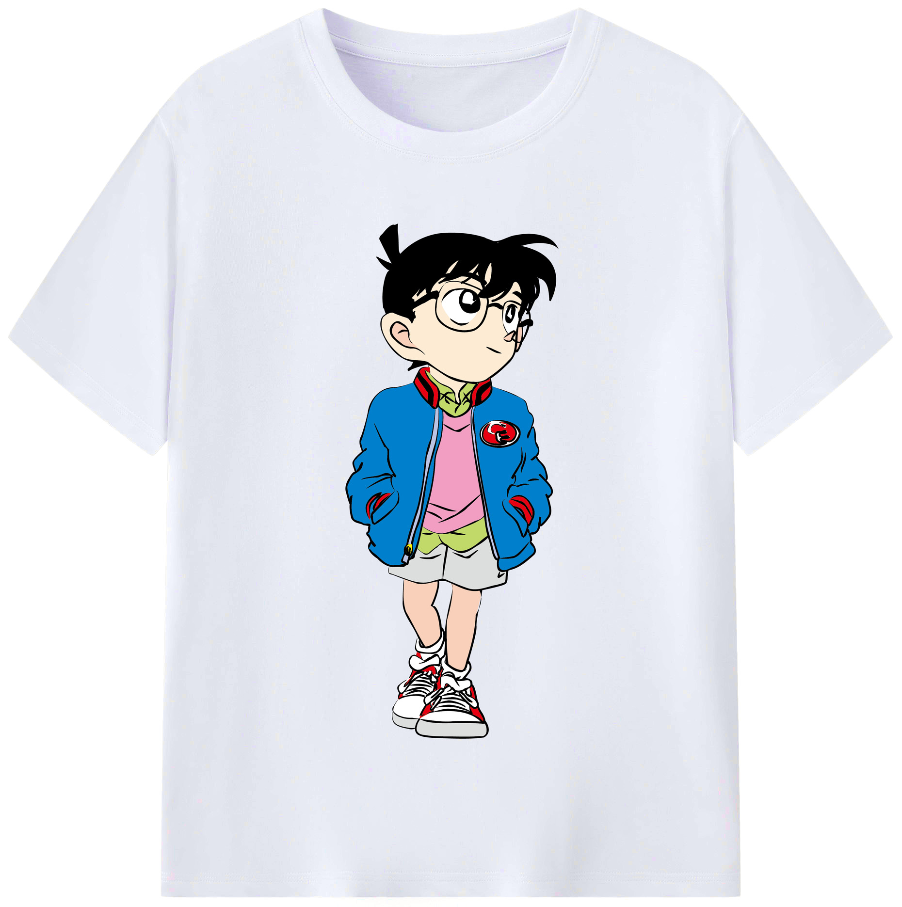 （画像用） 名探偵コナン 江戸川 コナン Detective Conan Conan Edogawa レディースカジュアルプリントTシャツ（綿100％）