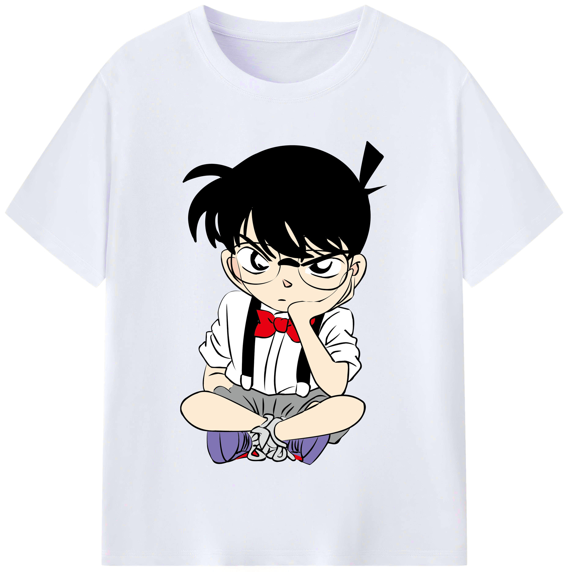 （画像用） 名探偵コナン 江戸川 コナン Detective Conan Conan Edogawa レディースカジュアルプリントTシャツ（綿100％）
