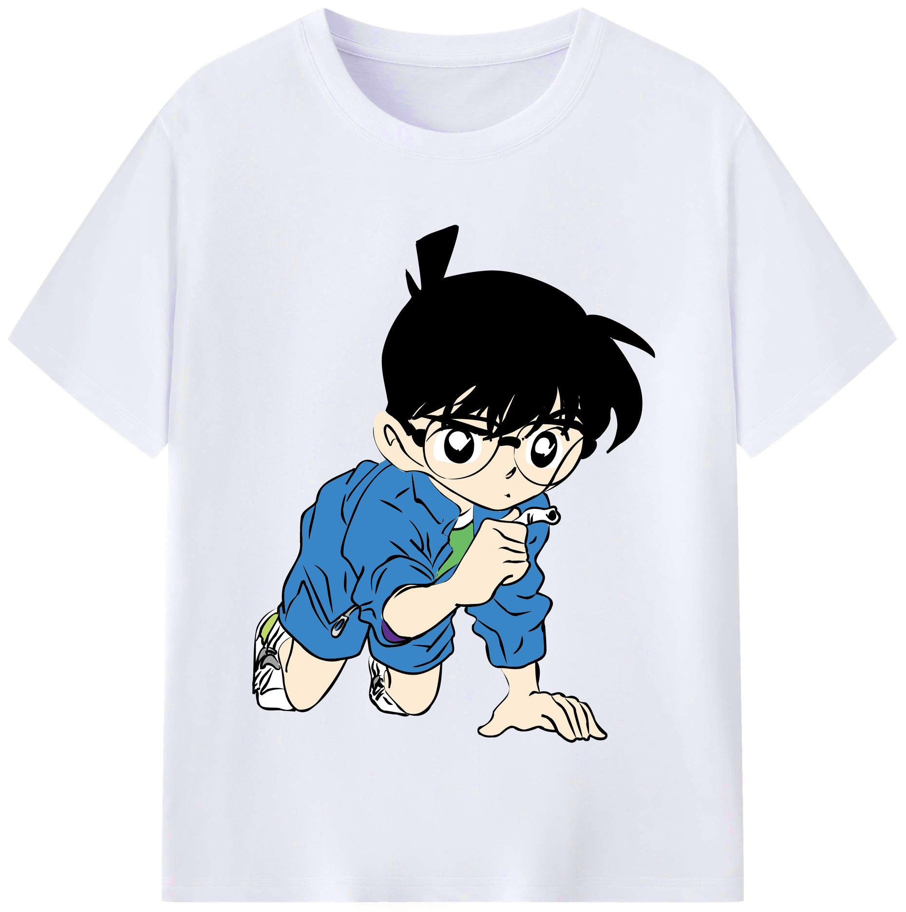 （画像用） 名探偵コナン 江戸川 コナン Detective Conan Conan Edogawa レディースカジュアルプリントTシャツ（綿100％）