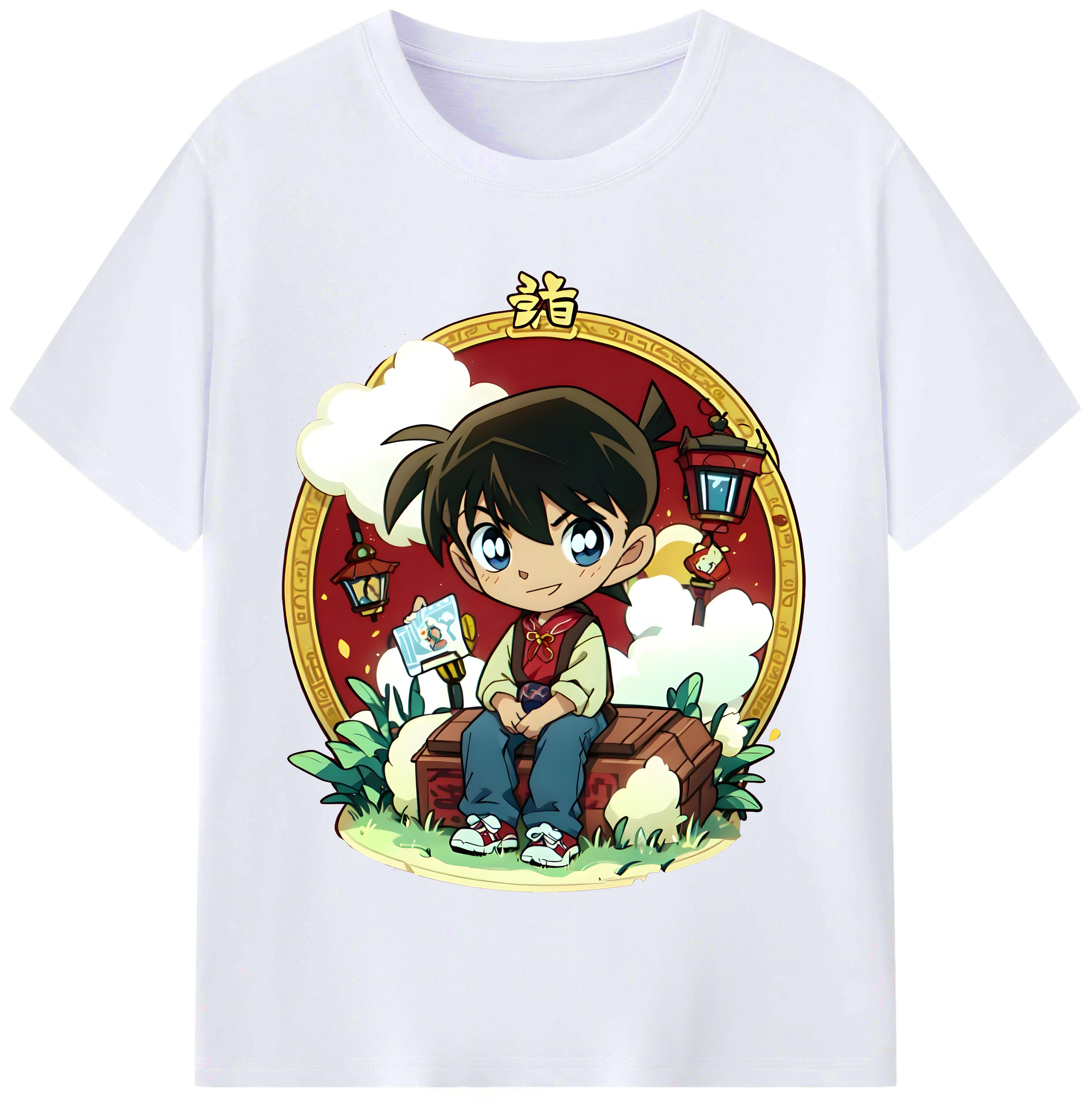 （画像用） 名探偵コナン 江戸川 コナン Detective Conan Conan Edogawa レディースカジュアルプリントTシャツ（綿100％）