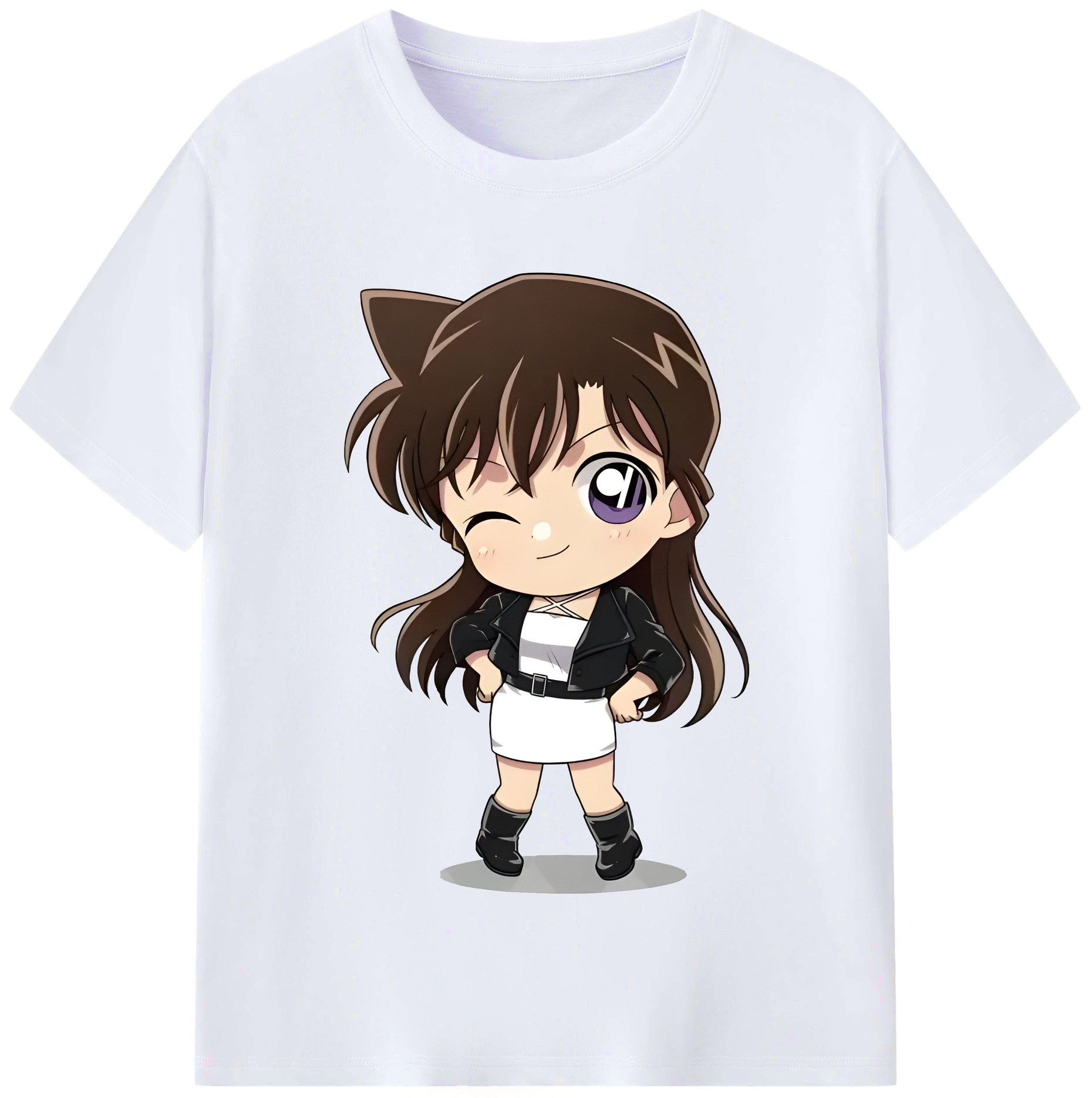 （画像用） 名探偵コナン 毛利 蘭 もうり らん、モーリ ラン Detective Conan Rachel Moore レディースカジュアルプリントTシャツ（綿100％）