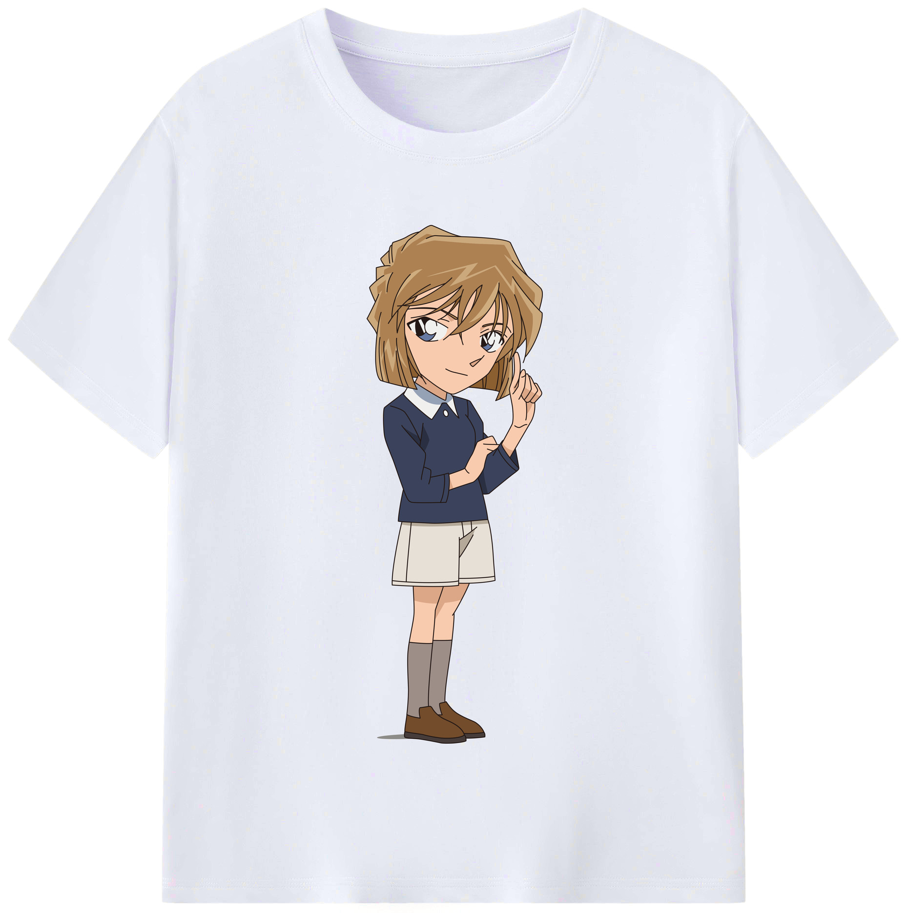 （画像用） 名探偵コナン 灰原 哀 はいばら あい Detective Conan Anita Hailey、Vi Graythorn Haibara Ai レディースカジュアルプリントTシャツ（綿100％）