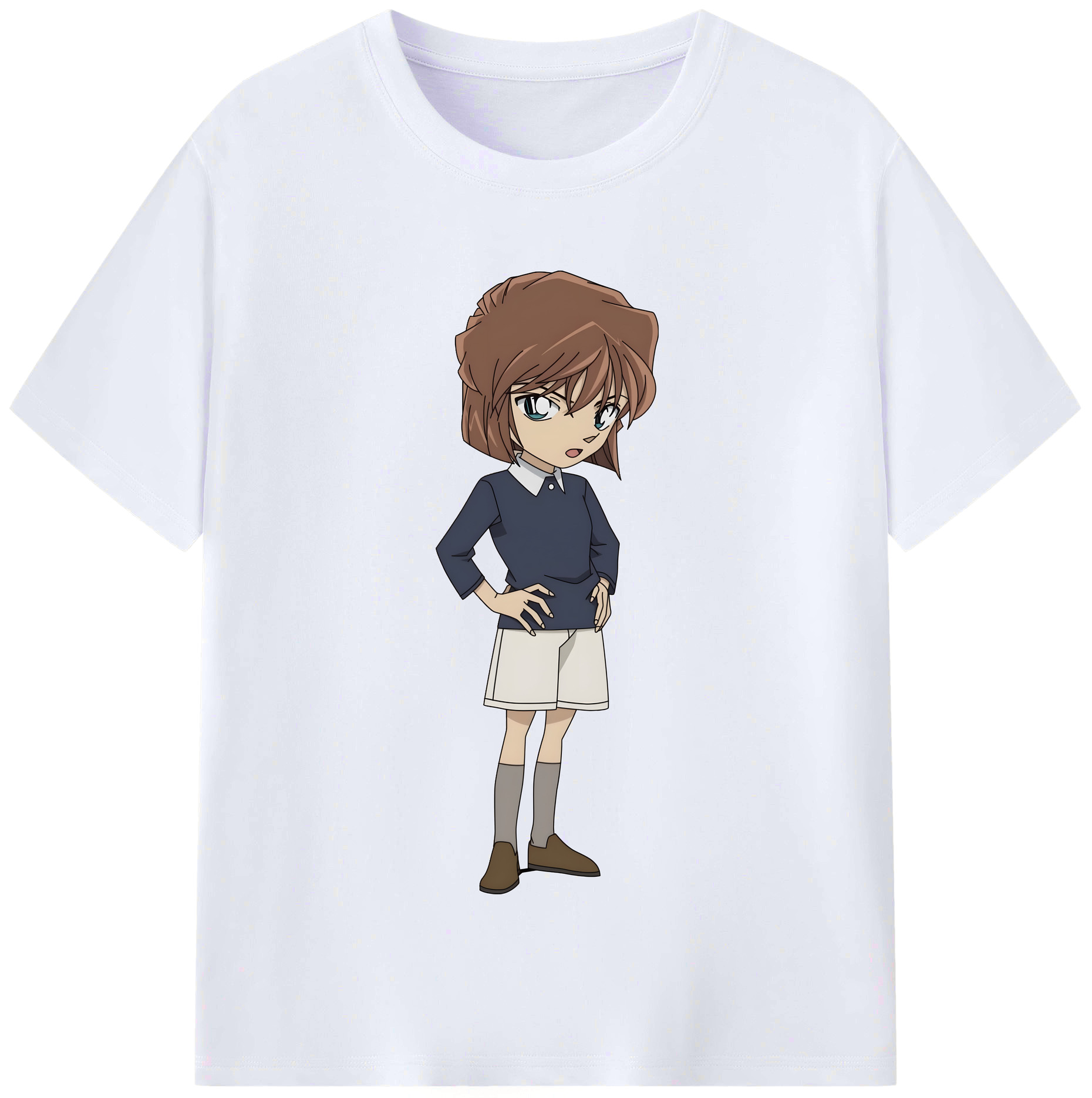 （画像用） 名探偵コナン 灰原 哀 はいばら あい Detective Conan Anita Hailey、Vi Graythorn Haibara Ai レディースカジュアルプリントTシャツ（綿100％）