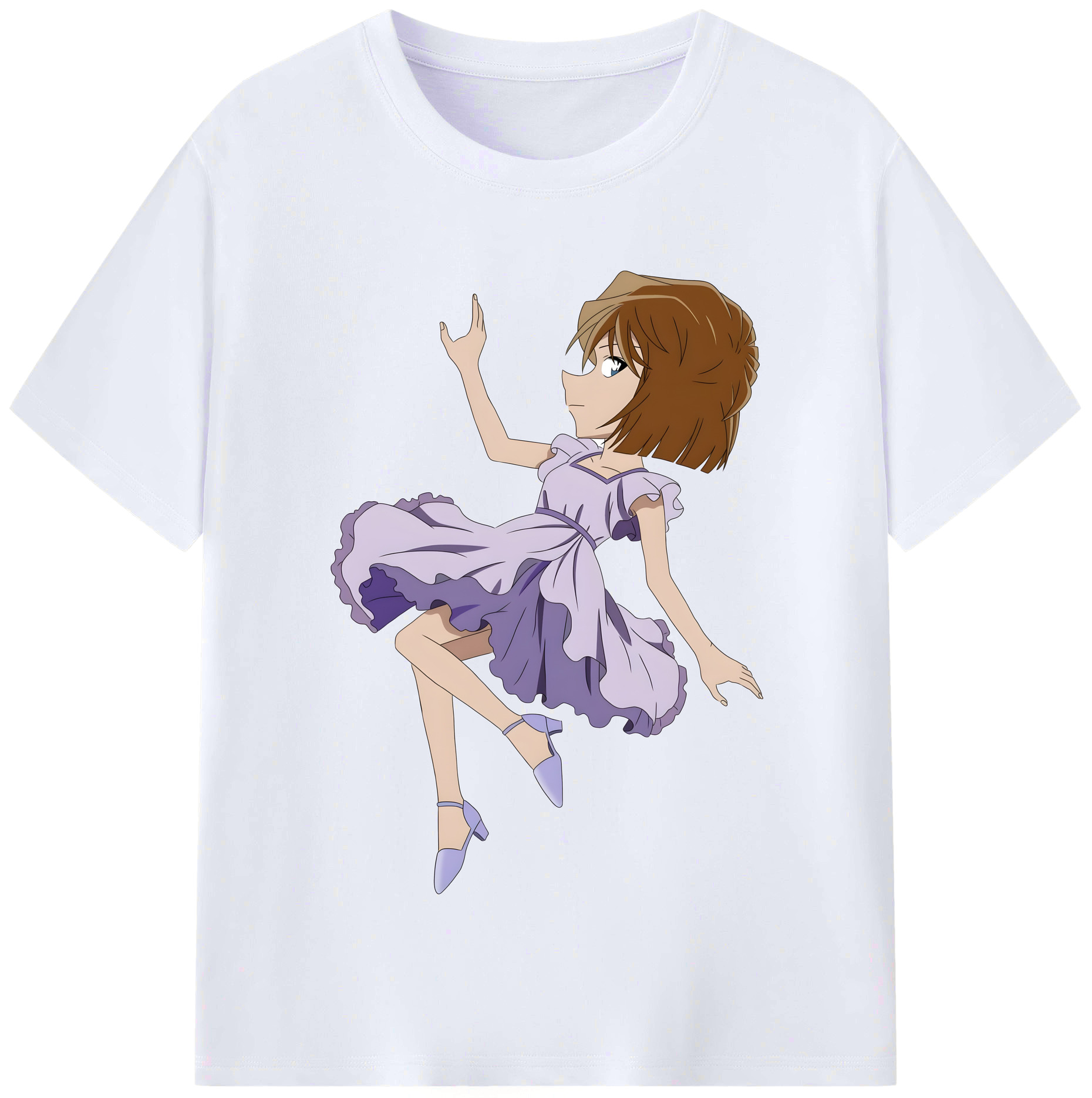 （画像用） 名探偵コナン 灰原 哀 はいばら あい Detective Conan Anita Hailey、Vi Graythorn Haibara Ai レディースカジュアルプリントTシャツ（綿100％）