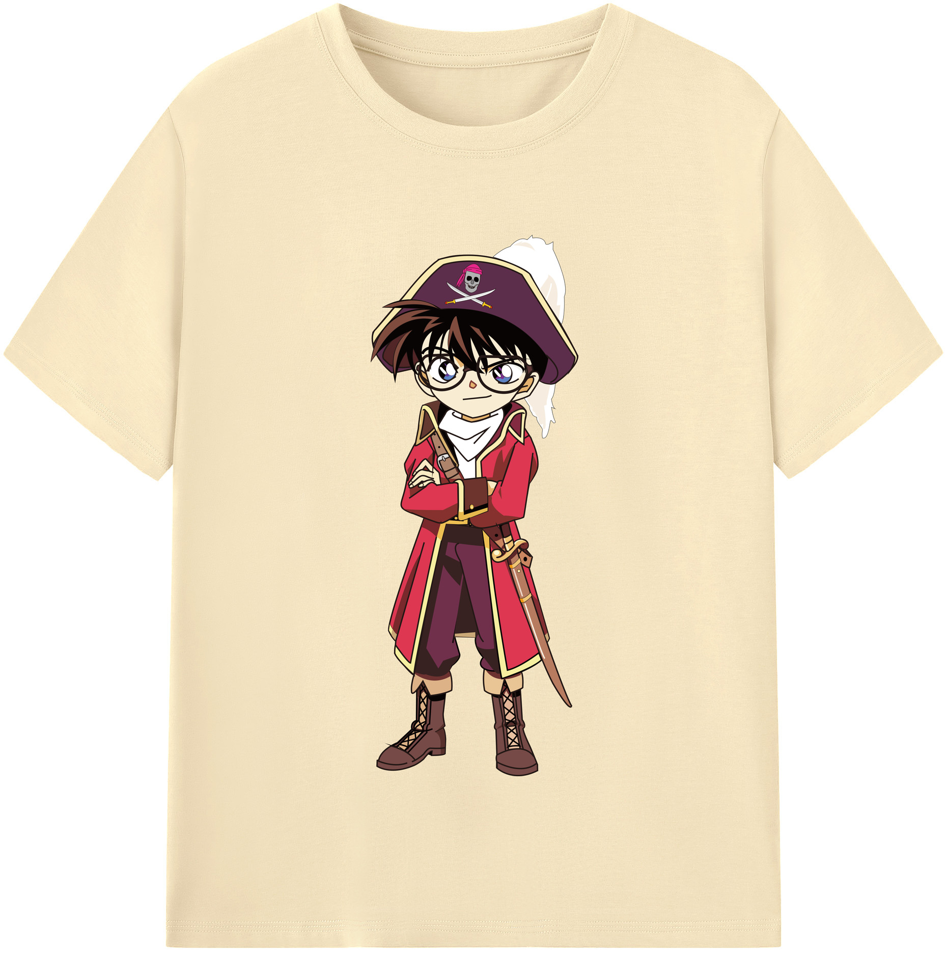 （画像用） 名探偵コナン 江戸川 コナン Detective Conan Conan Edogawa 綿100％半袖Tシャツ（フロントプリント）