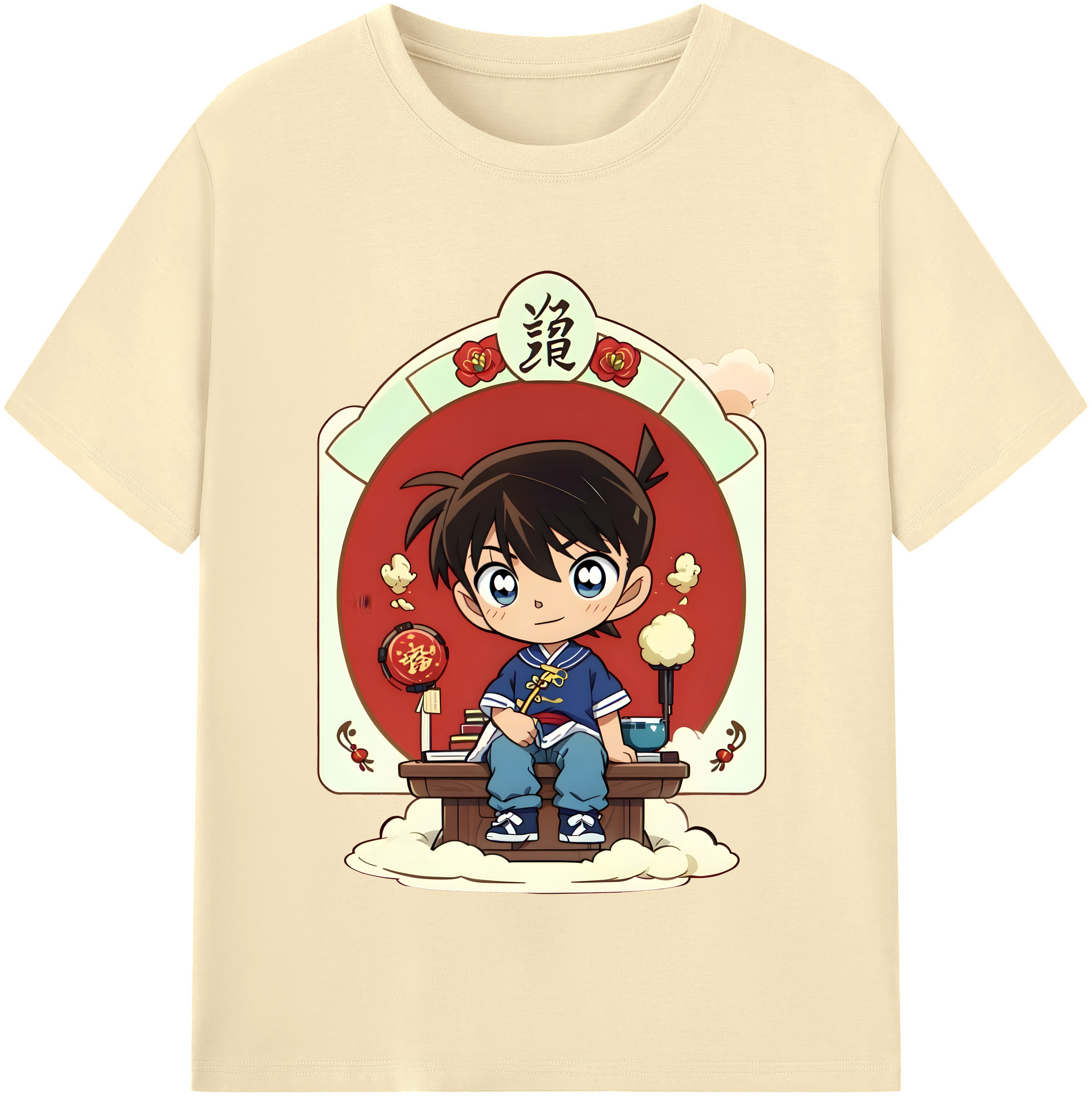 （画像用） 名探偵コナン 江戸川 コナン Detective Conan Conan Edogawa 綿100％半袖Tシャツ（フロントプリント）