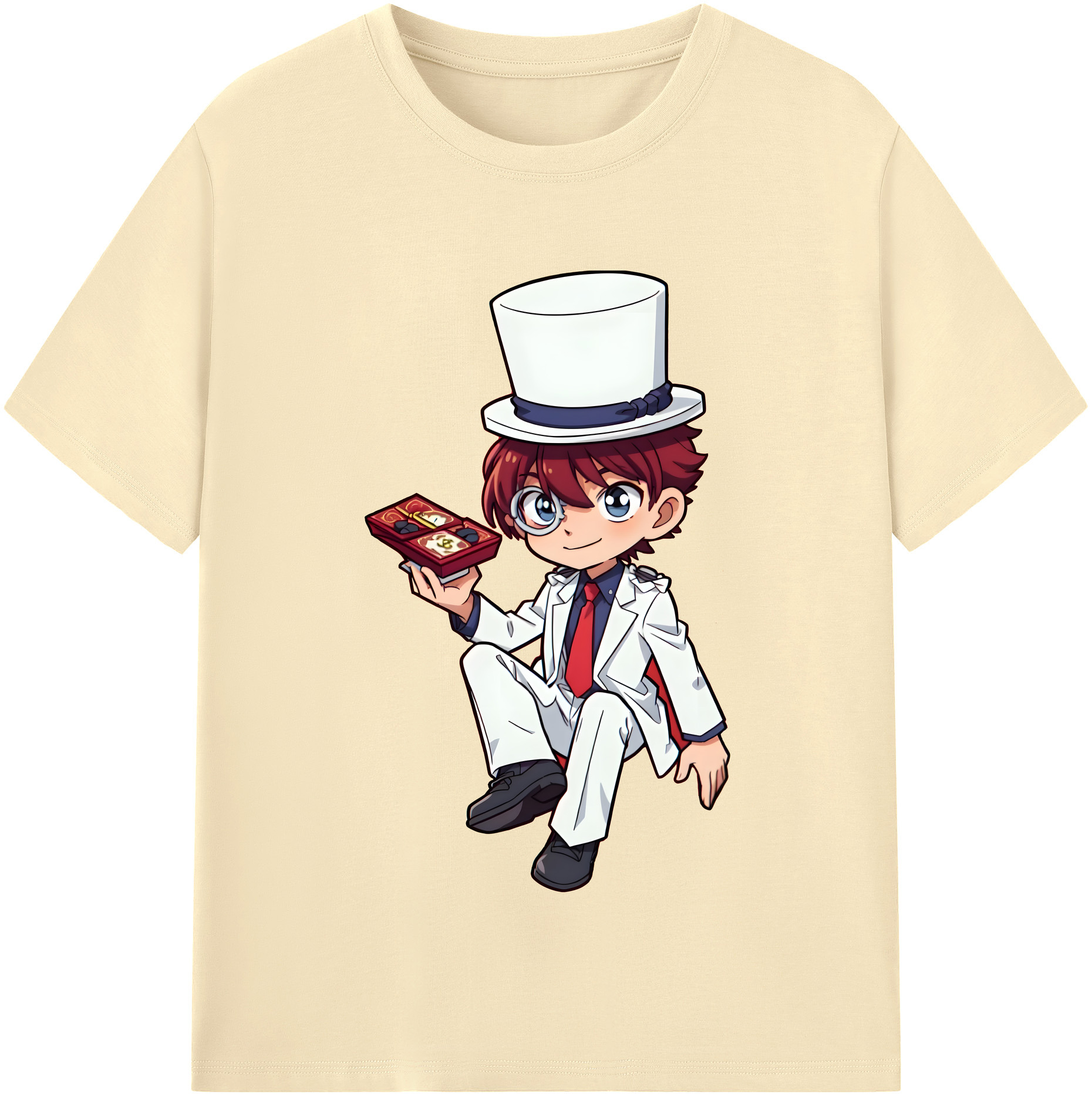 （画像用） 名探偵コナン くろば かいと Detective Conan Kuroba Kaito 綿100％半袖Tシャツ（フロントプリント）