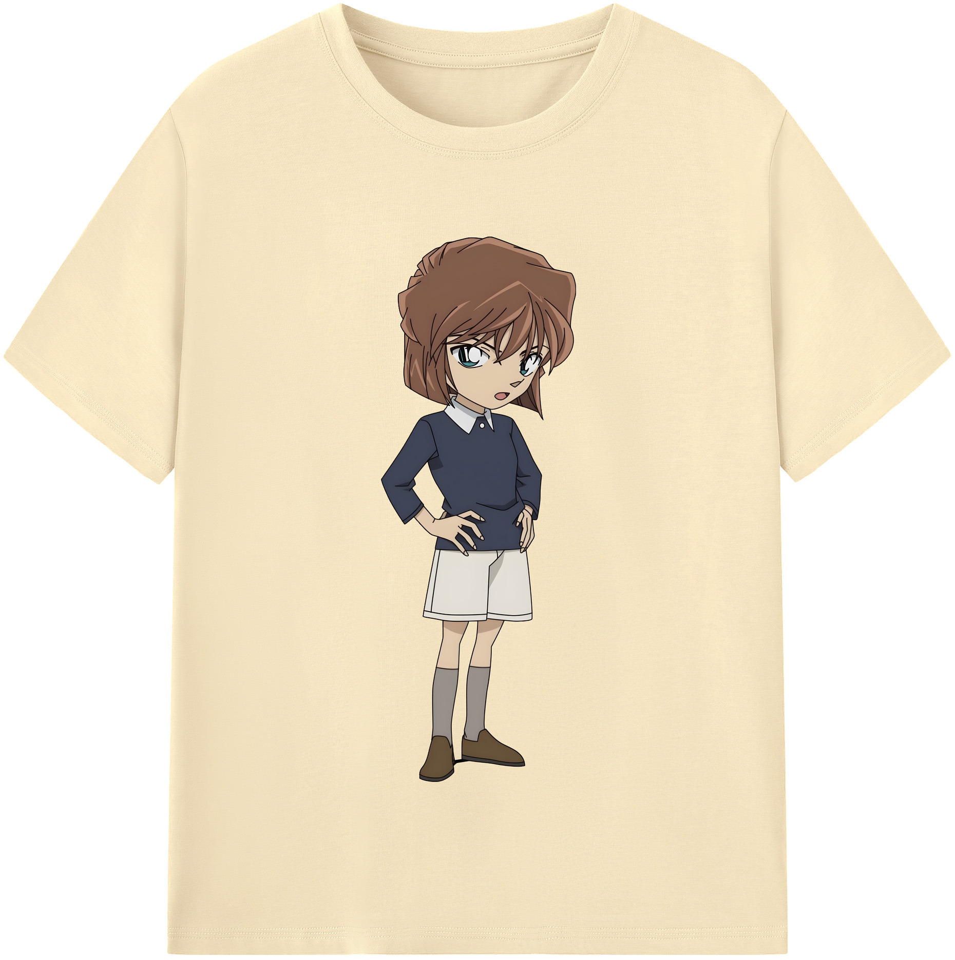 （画像用） 名探偵コナン 灰原 哀 はいばら あい Detective Conan Anita Hailey、Vi Graythorn Haibara Ai 綿100％半袖Tシャツ（フロントプリント）