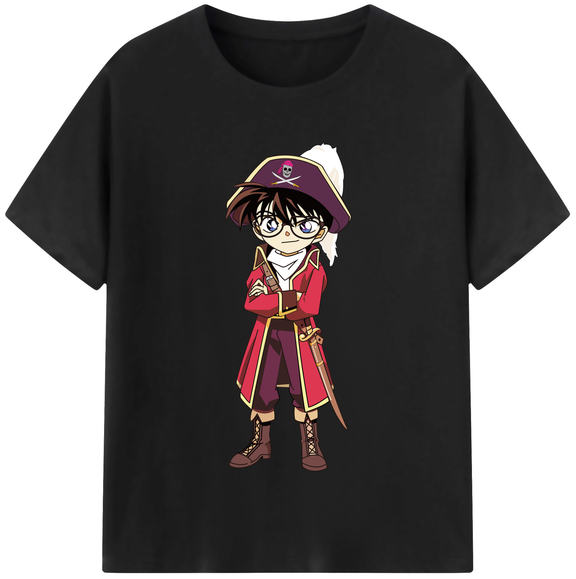 （画像用） 名探偵コナン 江戸川 コナン Detective Conan Conan Edogawa 綿100％半袖Tシャツ（フロントプリント）