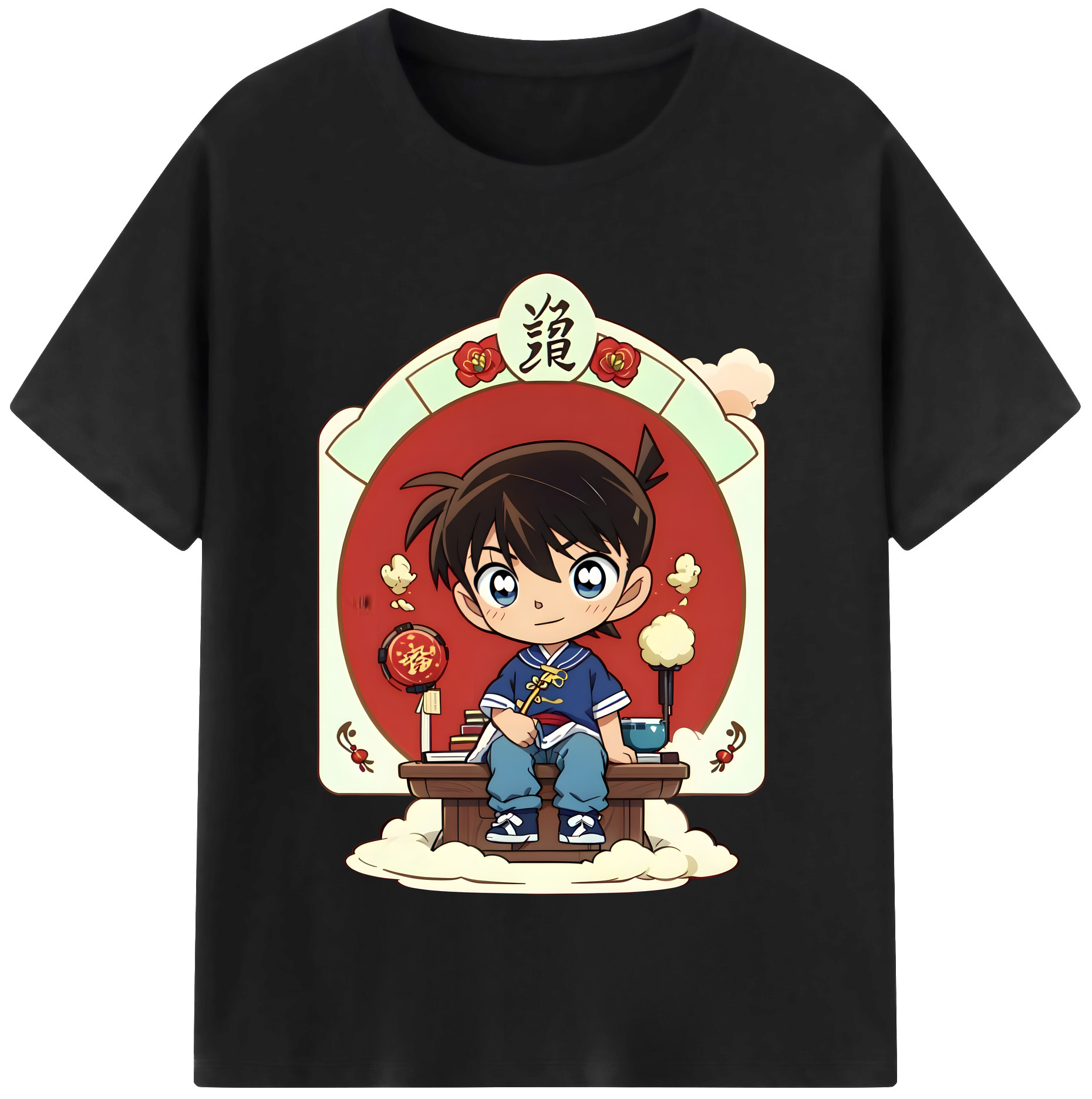 （画像用） 名探偵コナン 江戸川 コナン Detective Conan Conan Edogawa 綿100％半袖Tシャツ（フロントプリント）