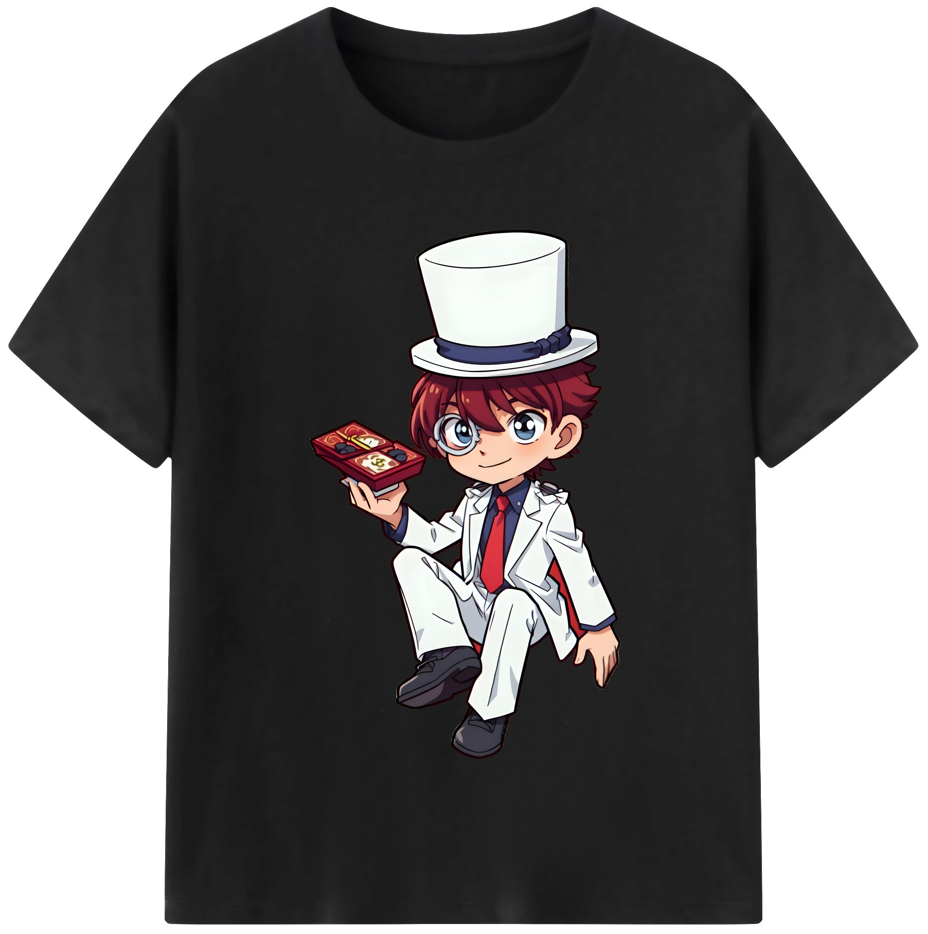 （画像用） 名探偵コナン くろば かいと Detective Conan Kuroba Kaito 綿100％半袖Tシャツ（フロントプリント）