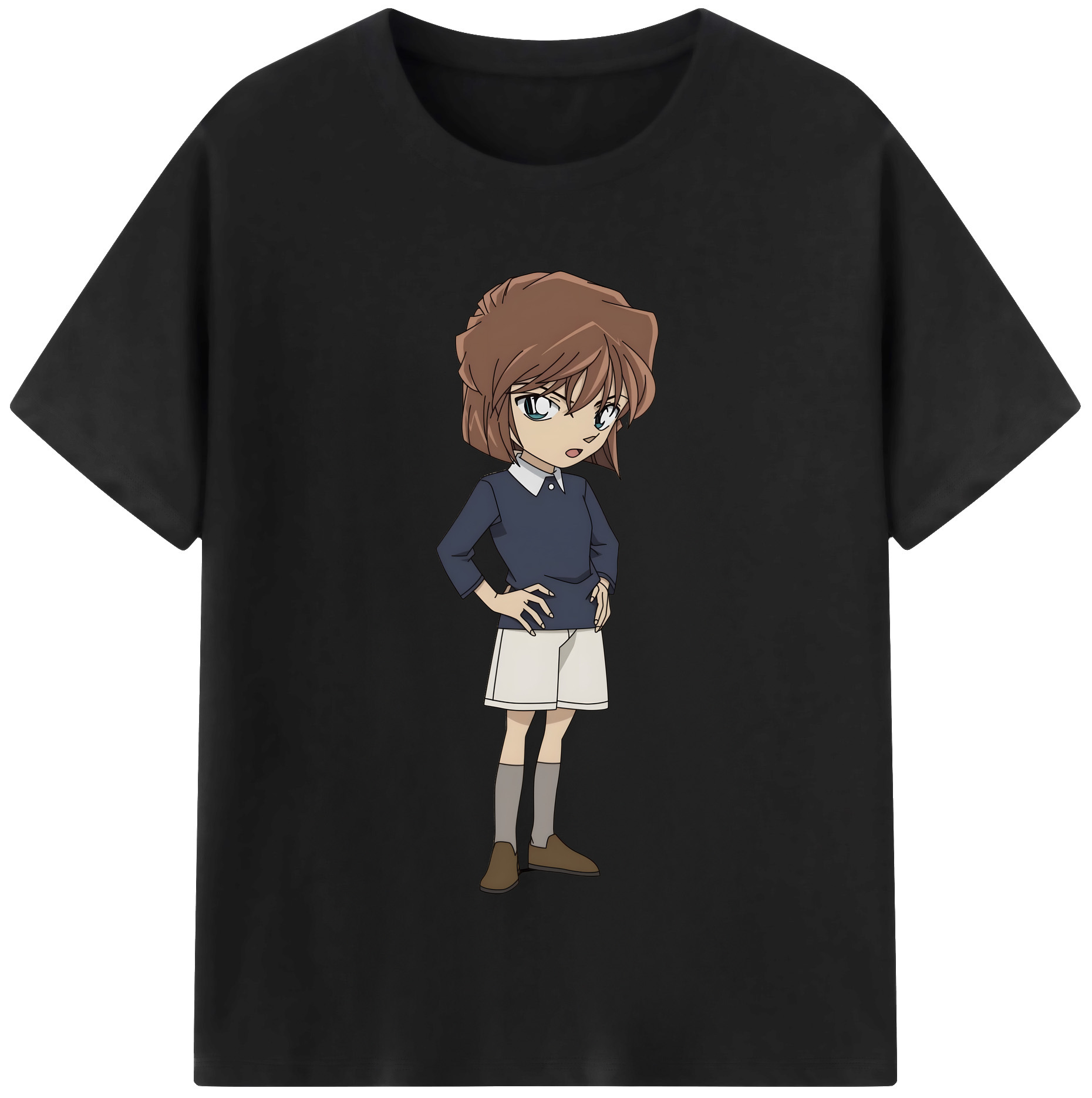 （画像用） 名探偵コナン 灰原 哀 はいばら あい Detective Conan Anita Hailey、Vi Graythorn Haibara Ai 綿100％半袖Tシャツ（フロントプリント）