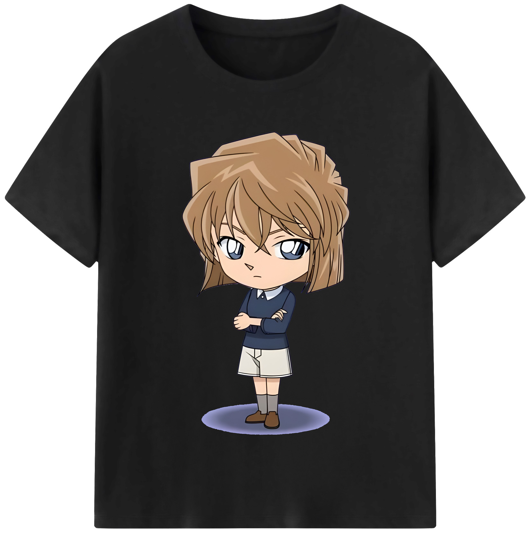 （画像用） 名探偵コナン 灰原 哀 はいばら あい Detective Conan Anita Hailey、Vi Graythorn Haibara Ai 綿100％半袖Tシャツ（フロントプリント）