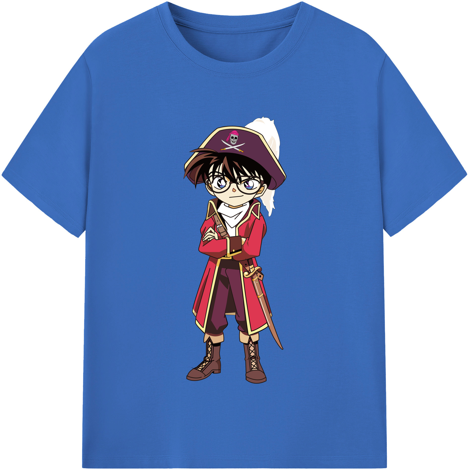 （画像用） 名探偵コナン 江戸川 コナン Detective Conan Conan Edogawa 綿100％半袖Tシャツ（フロントプリント）