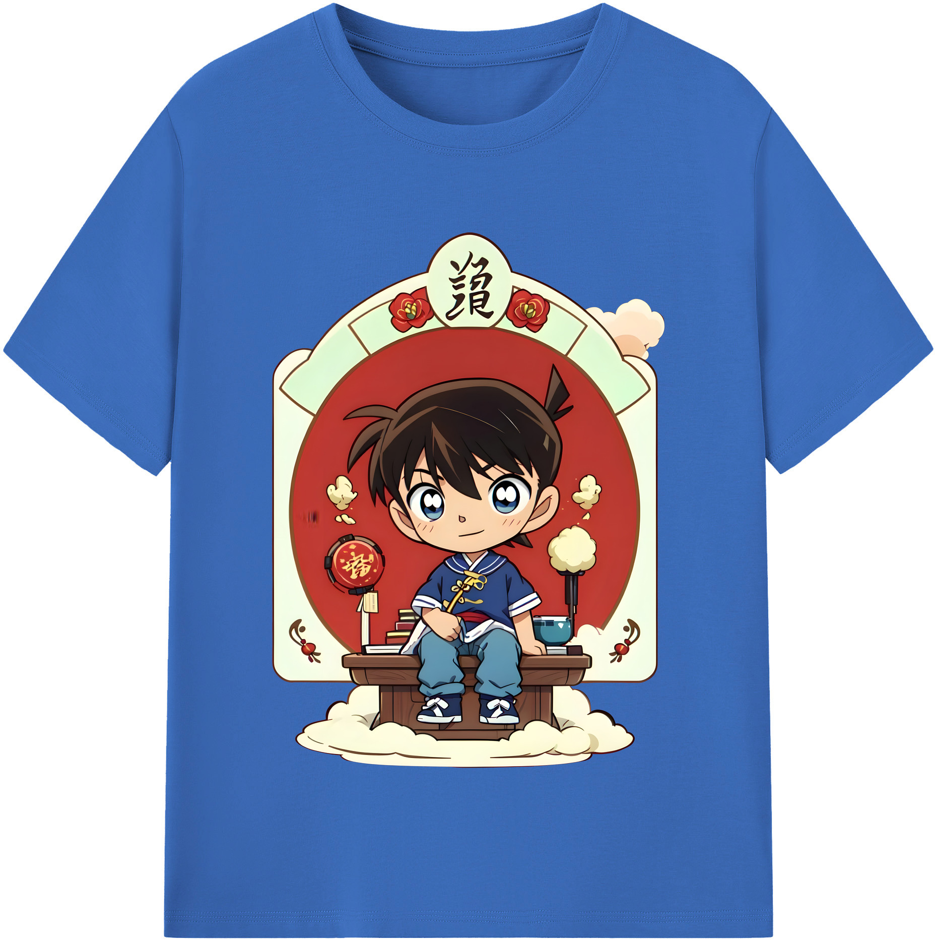 （画像用） 名探偵コナン 江戸川 コナン Detective Conan Conan Edogawa 綿100％半袖Tシャツ（フロントプリント）