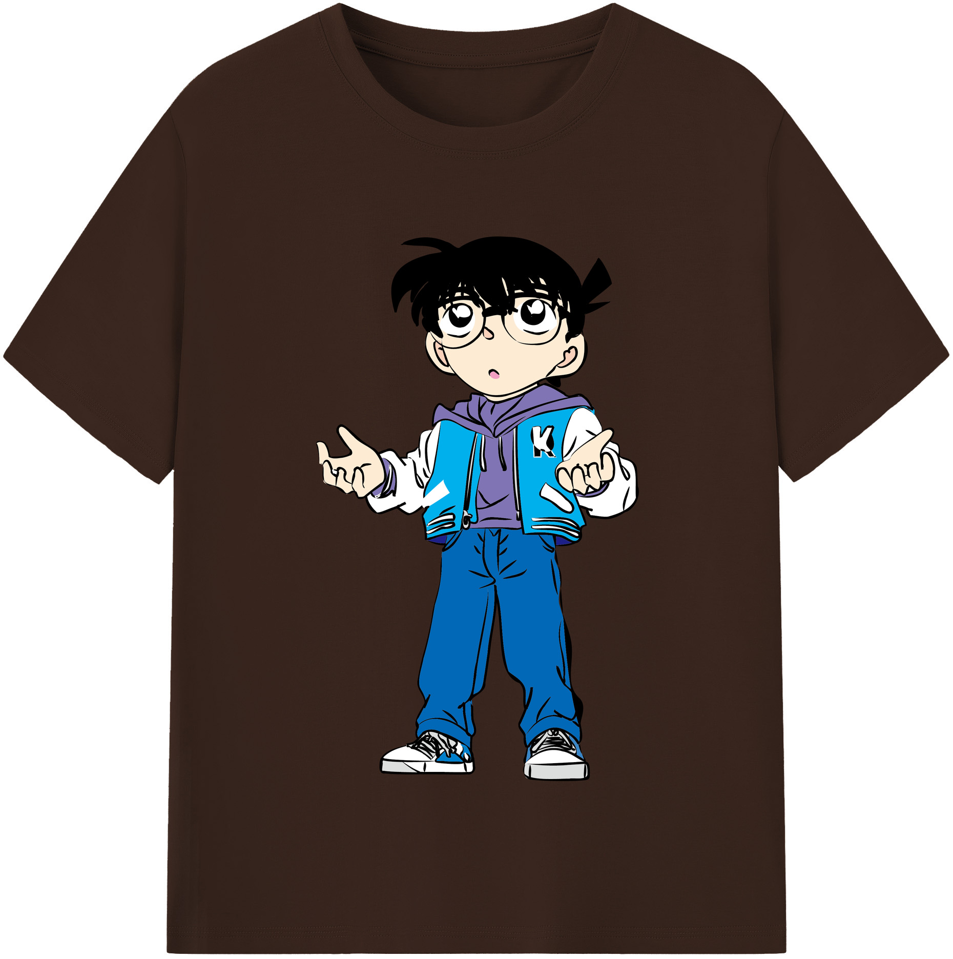 （画像用） 名探偵コナン 江戸川 コナン Detective Conan Conan Edogawa 綿100％半袖Tシャツ（フロントプリント）