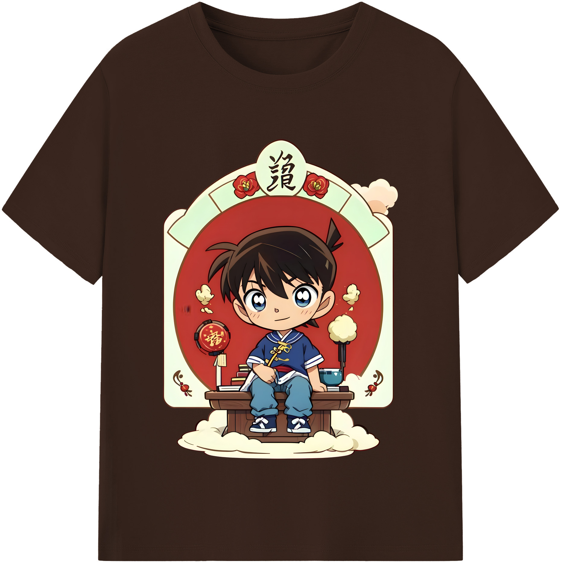 （画像用） 名探偵コナン 江戸川 コナン Detective Conan Conan Edogawa 綿100％半袖Tシャツ（フロントプリント）
