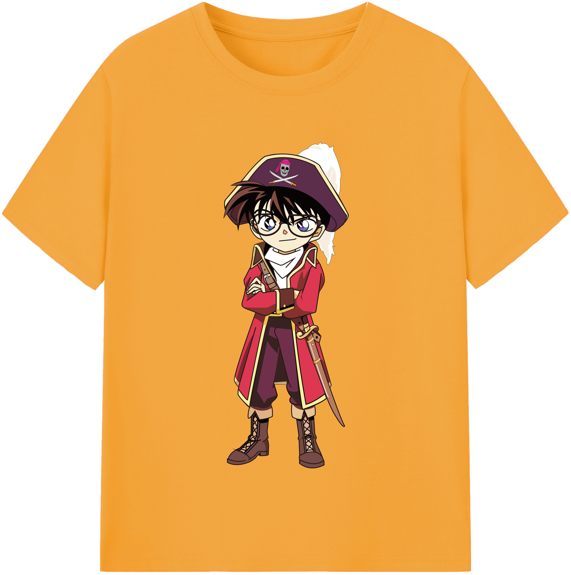 （画像用） 名探偵コナン 江戸川 コナン Detective Conan Conan Edogawa 綿100％半袖Tシャツ（フロントプリント）