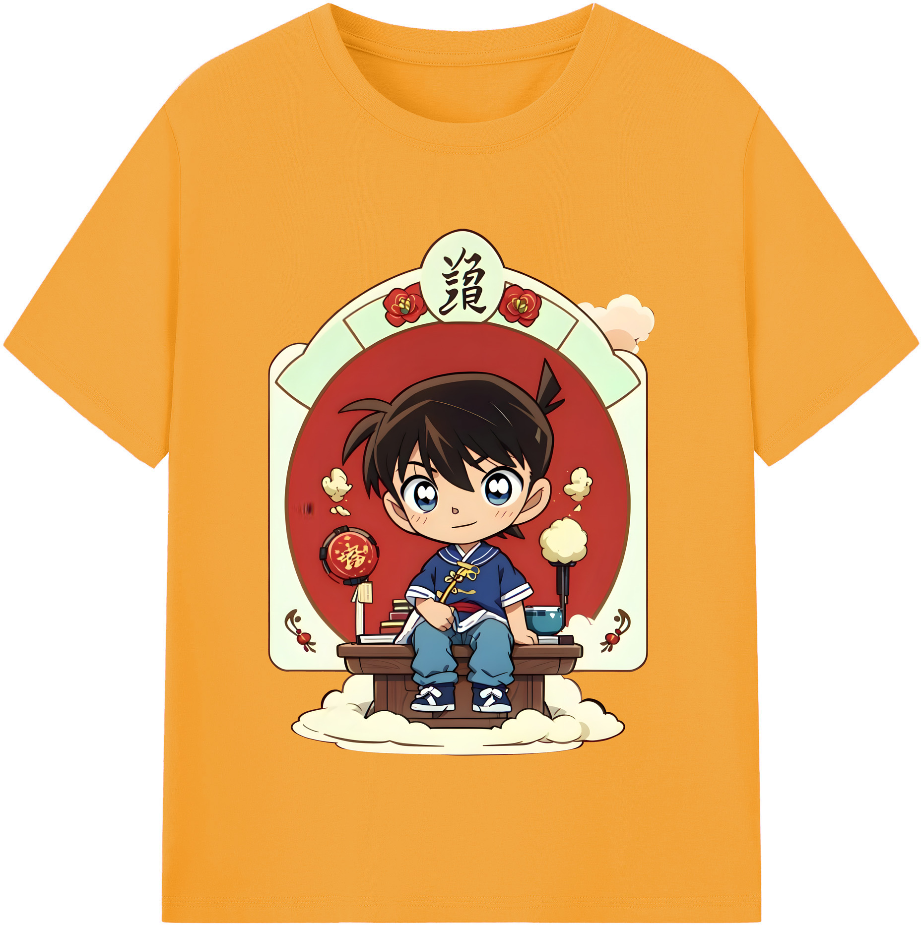 （画像用） 名探偵コナン 江戸川 コナン Detective Conan Conan Edogawa 綿100％半袖Tシャツ（フロントプリント）