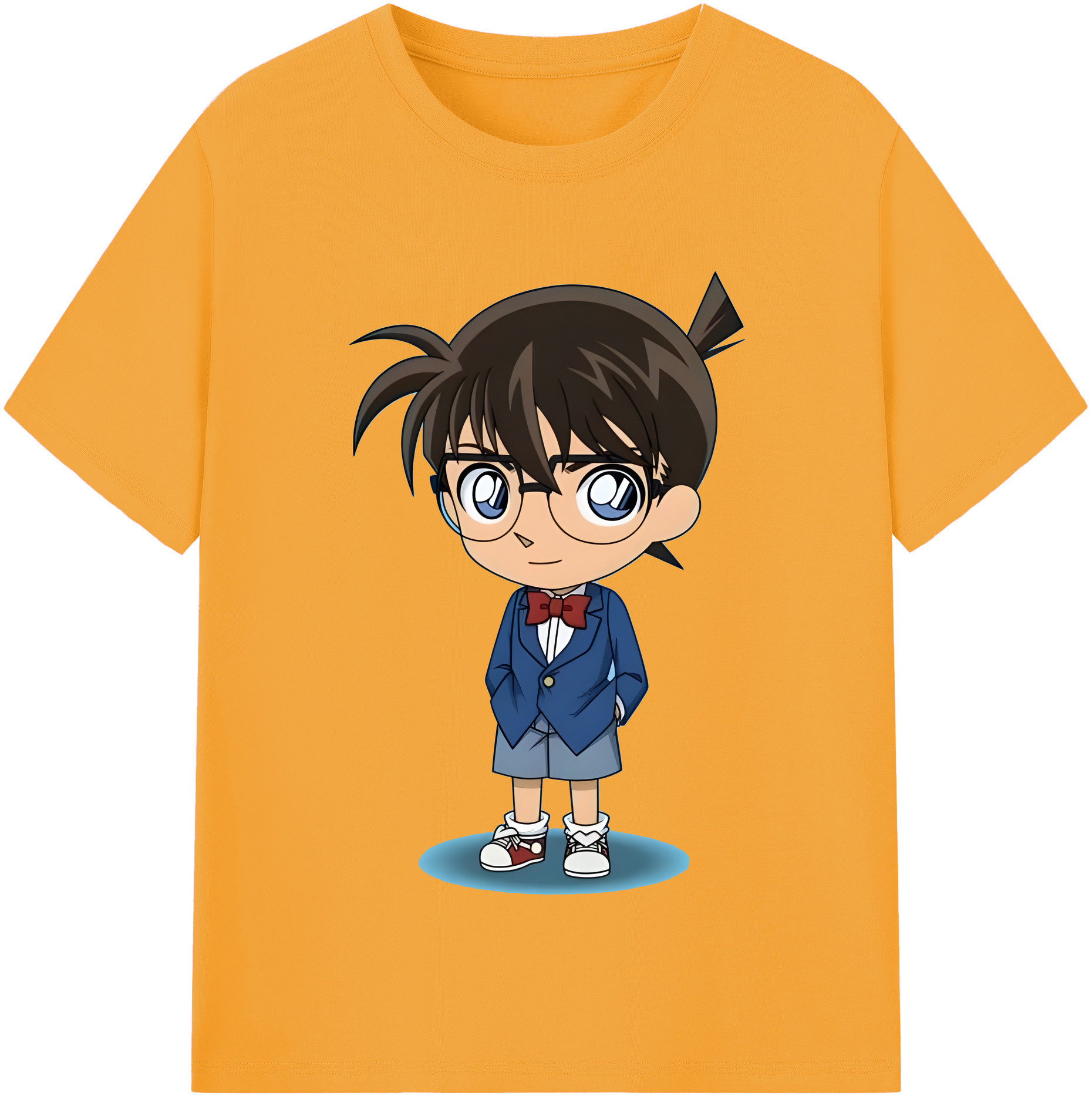 （画像用） 名探偵コナン 江戸川 コナン Detective Conan Conan Edogawa 綿100％半袖Tシャツ（フロントプリント）