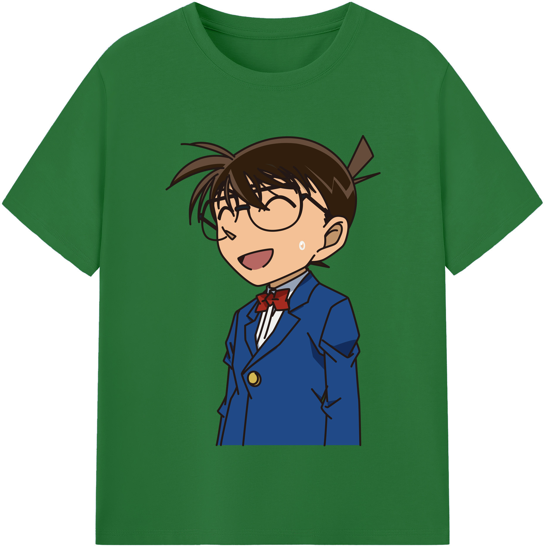 （画像用） 名探偵コナン 江戸川 コナン Detective Conan Conan Edogawa 綿100％半袖Tシャツ（フロントプリント）