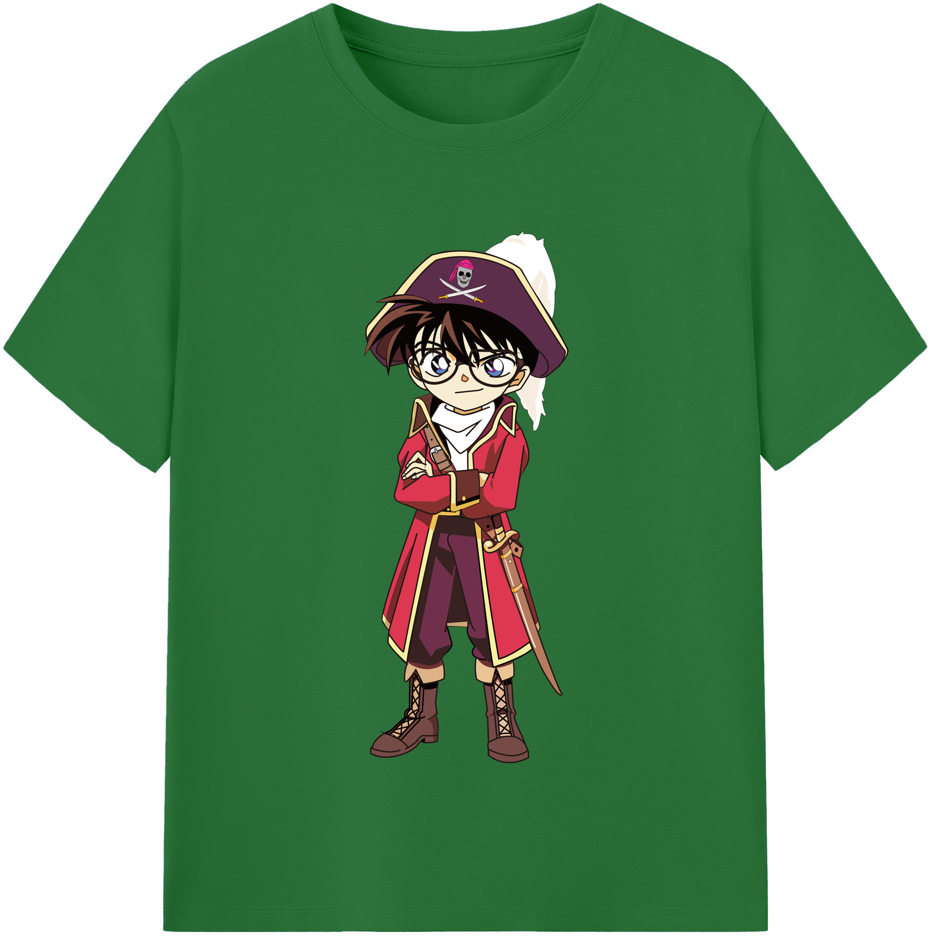 （画像用） 名探偵コナン 江戸川 コナン Detective Conan Conan Edogawa 綿100％半袖Tシャツ（フロントプリント）