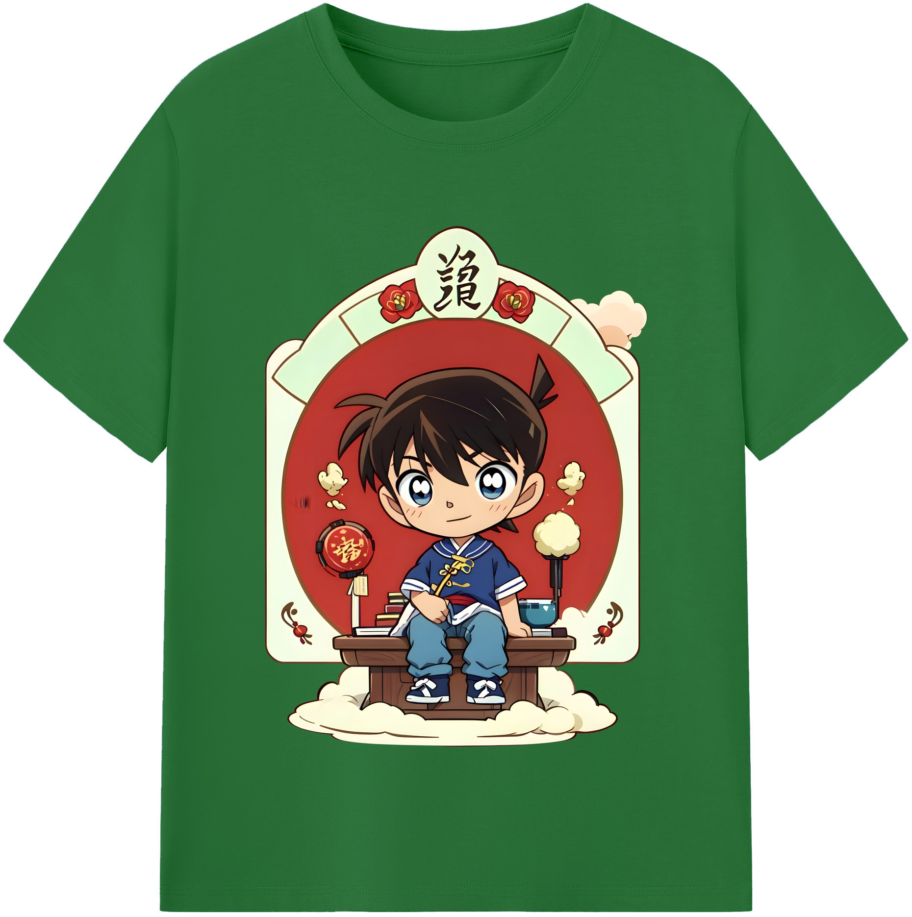 （画像用） 名探偵コナン 江戸川 コナン Detective Conan Conan Edogawa 綿100％半袖Tシャツ（フロントプリント）