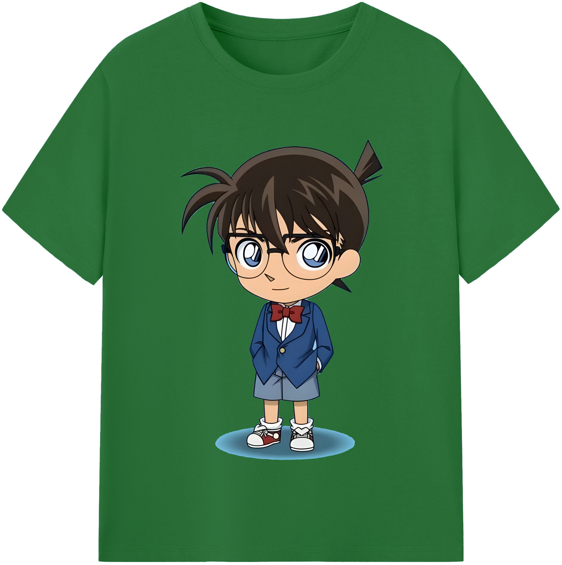 （画像用） 名探偵コナン 江戸川 コナン Detective Conan Conan Edogawa 綿100％半袖Tシャツ（フロントプリント）