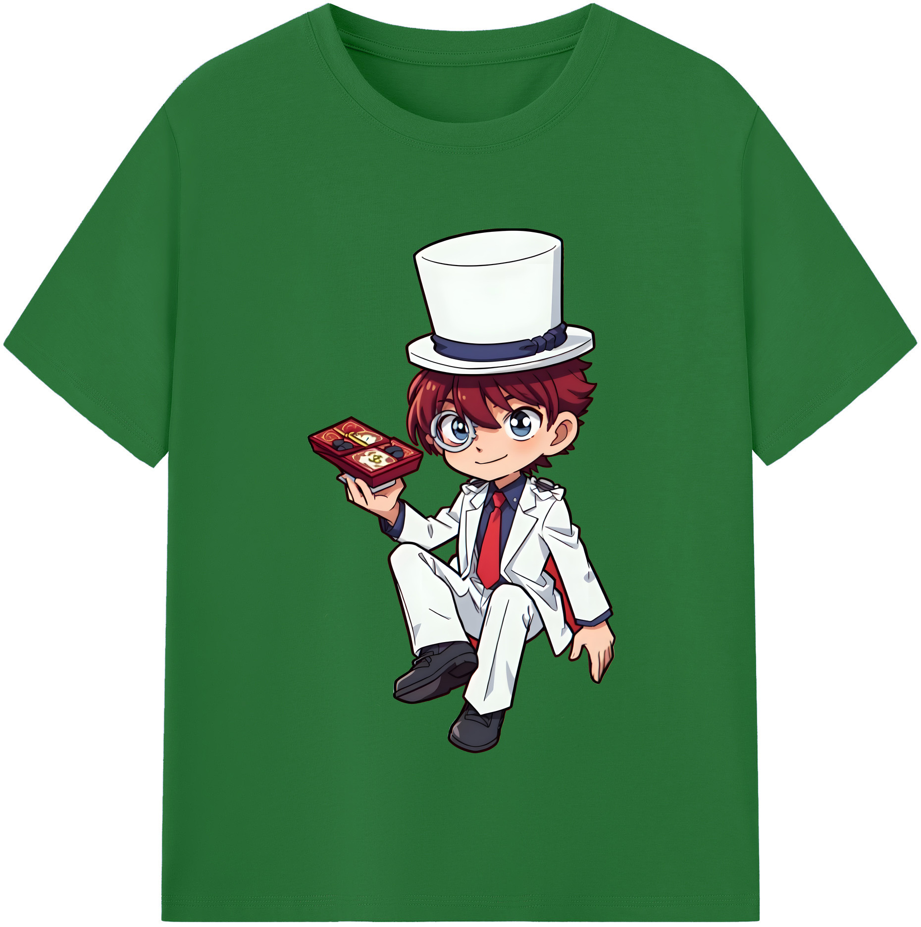 （画像用） 名探偵コナン くろば かいと Detective Conan Kuroba Kaito 綿100％半袖Tシャツ（フロントプリント）