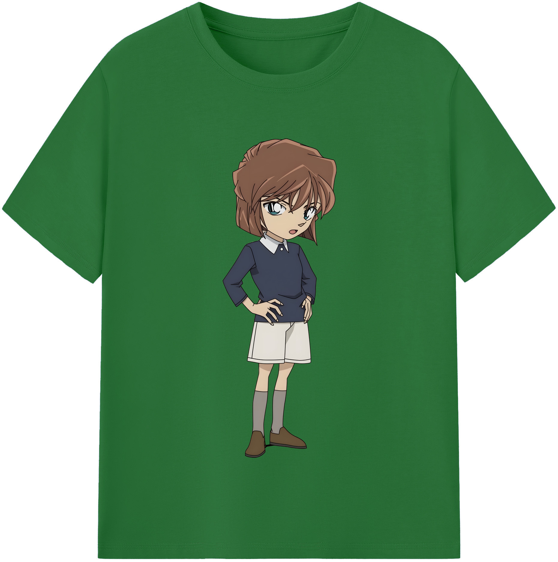 （画像用） 名探偵コナン 灰原 哀 はいばら あい Detective Conan Anita Hailey、Vi Graythorn Haibara Ai 綿100％半袖Tシャツ（フロントプリント）
