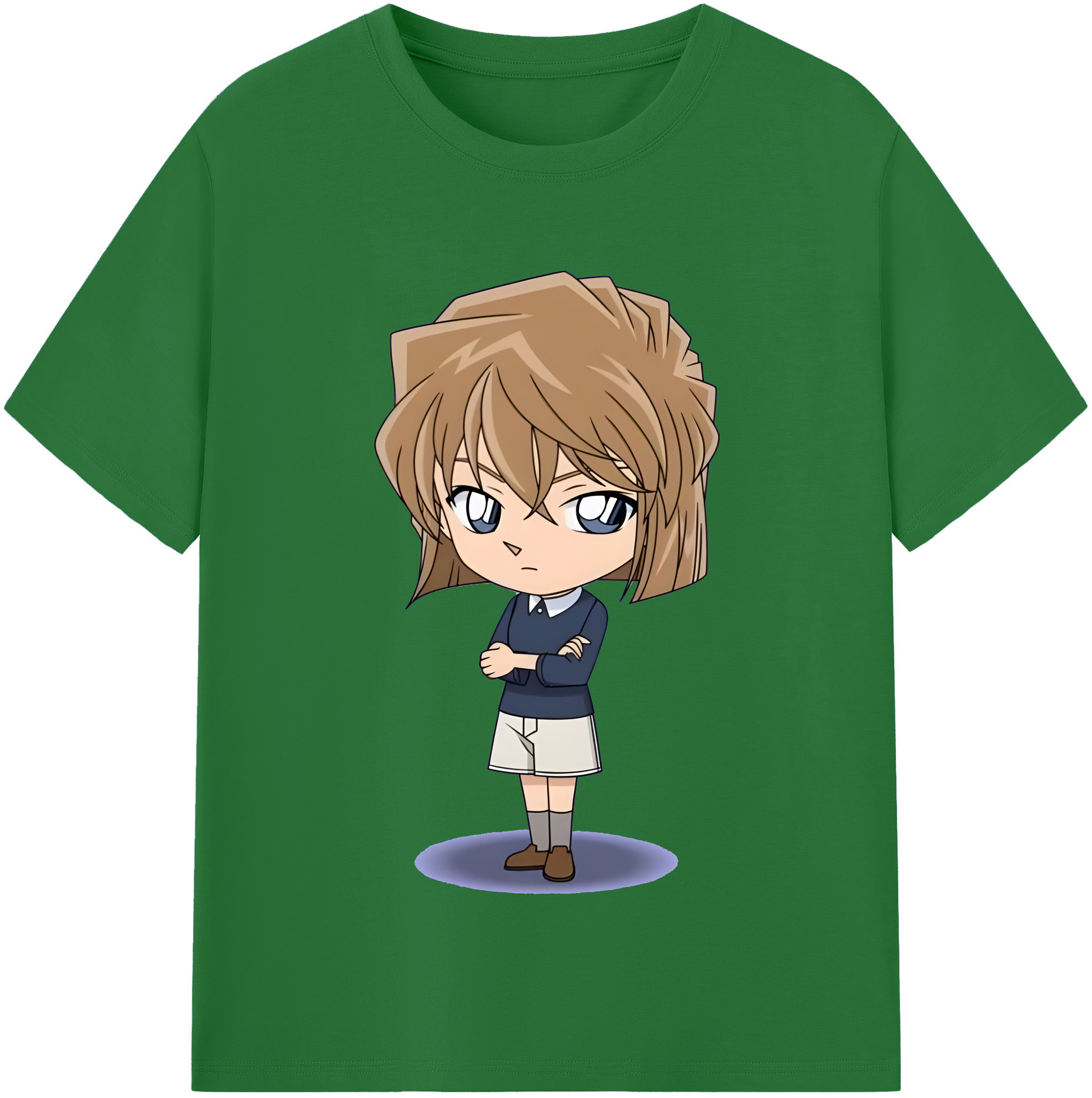 （画像用） 名探偵コナン 灰原 哀 はいばら あい Detective Conan Anita Hailey、Vi Graythorn Haibara Ai 綿100％半袖Tシャツ（フロントプリント）