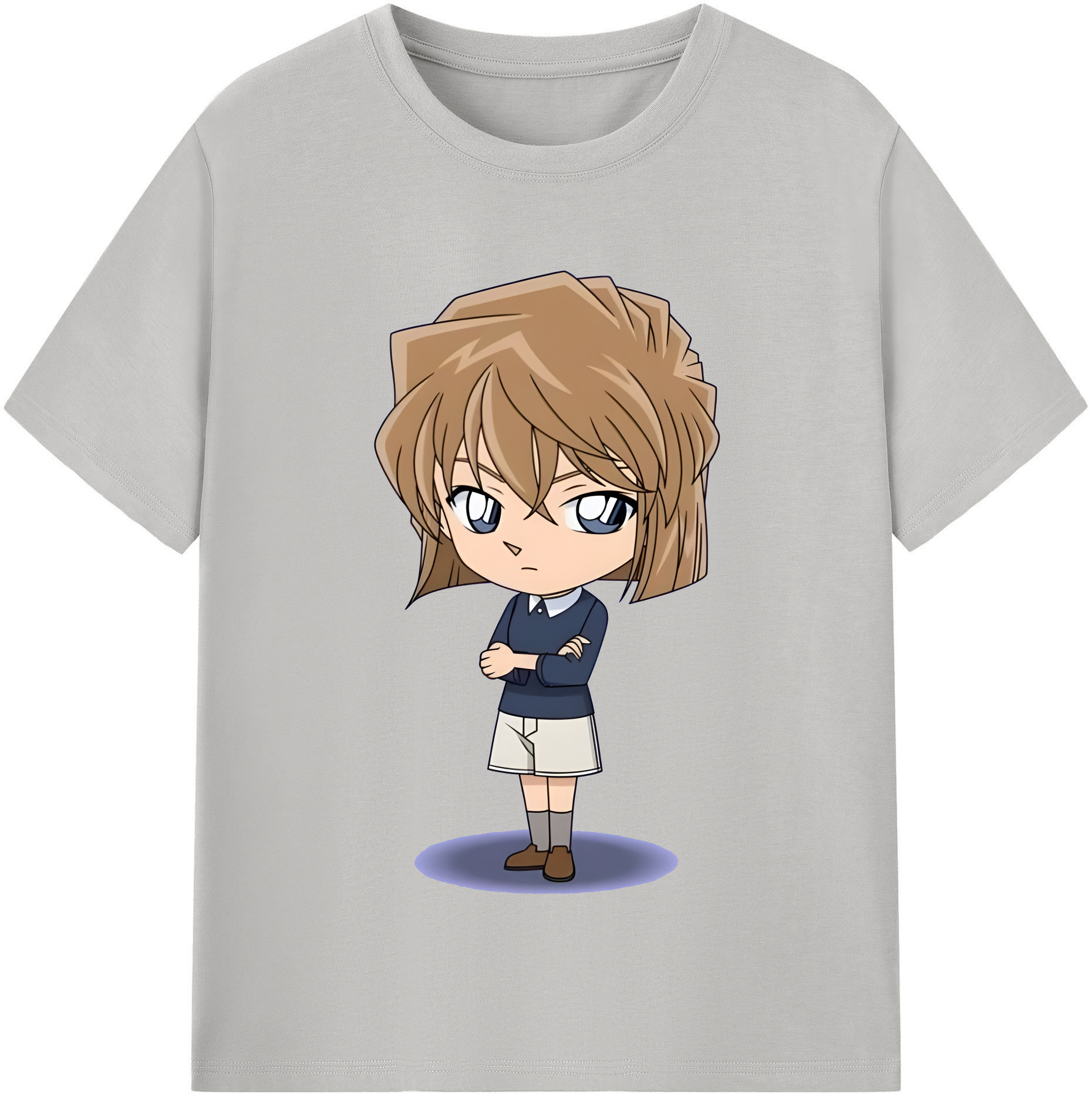 （画像用） 名探偵コナン 灰原 哀 はいばら あい Detective Conan Anita Hailey、Vi Graythorn Haibara Ai 綿100％半袖Tシャツ（フロントプリント）