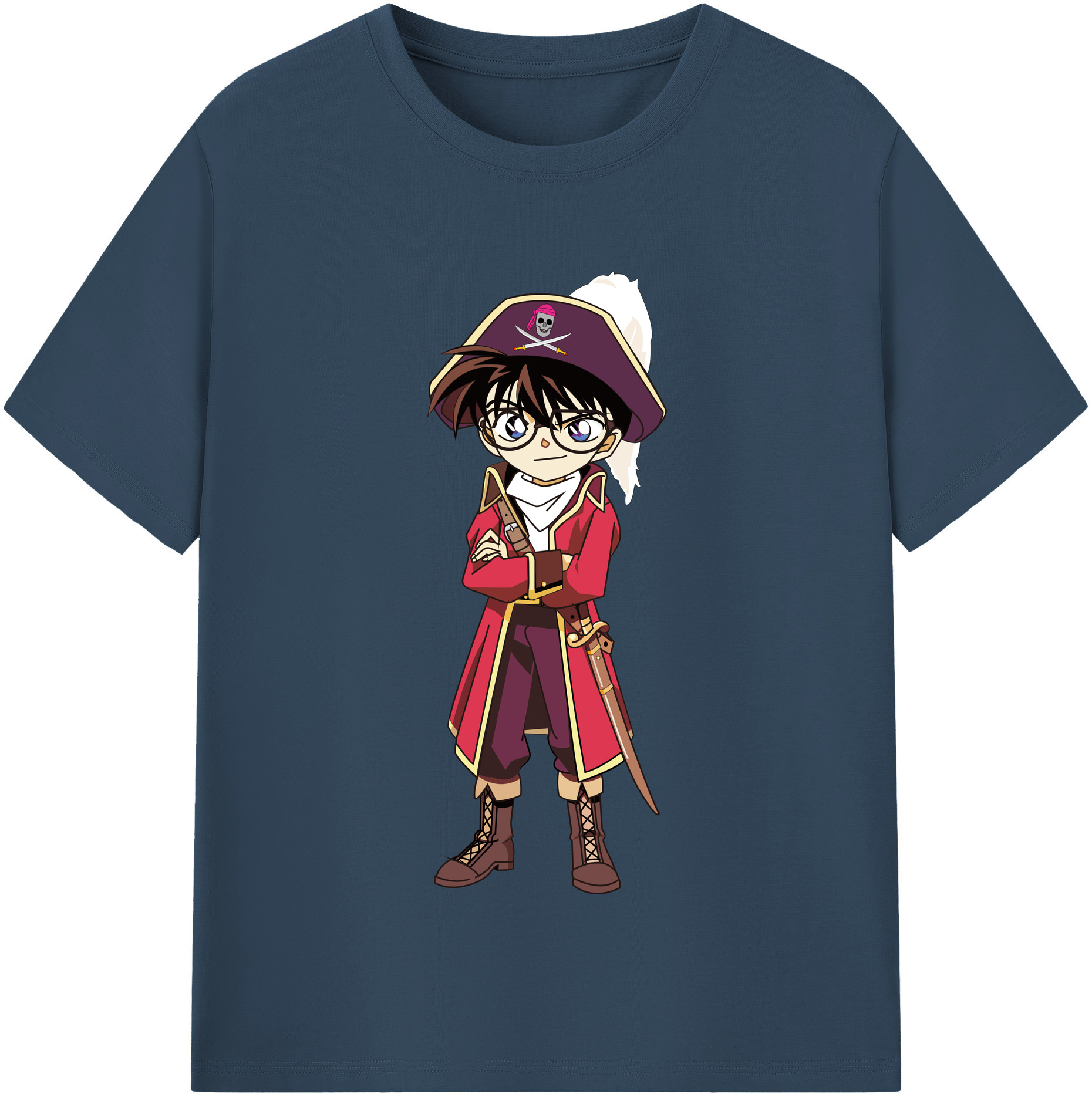 （画像用） 名探偵コナン 江戸川 コナン Detective Conan Conan Edogawa 綿100％半袖Tシャツ（フロントプリント）