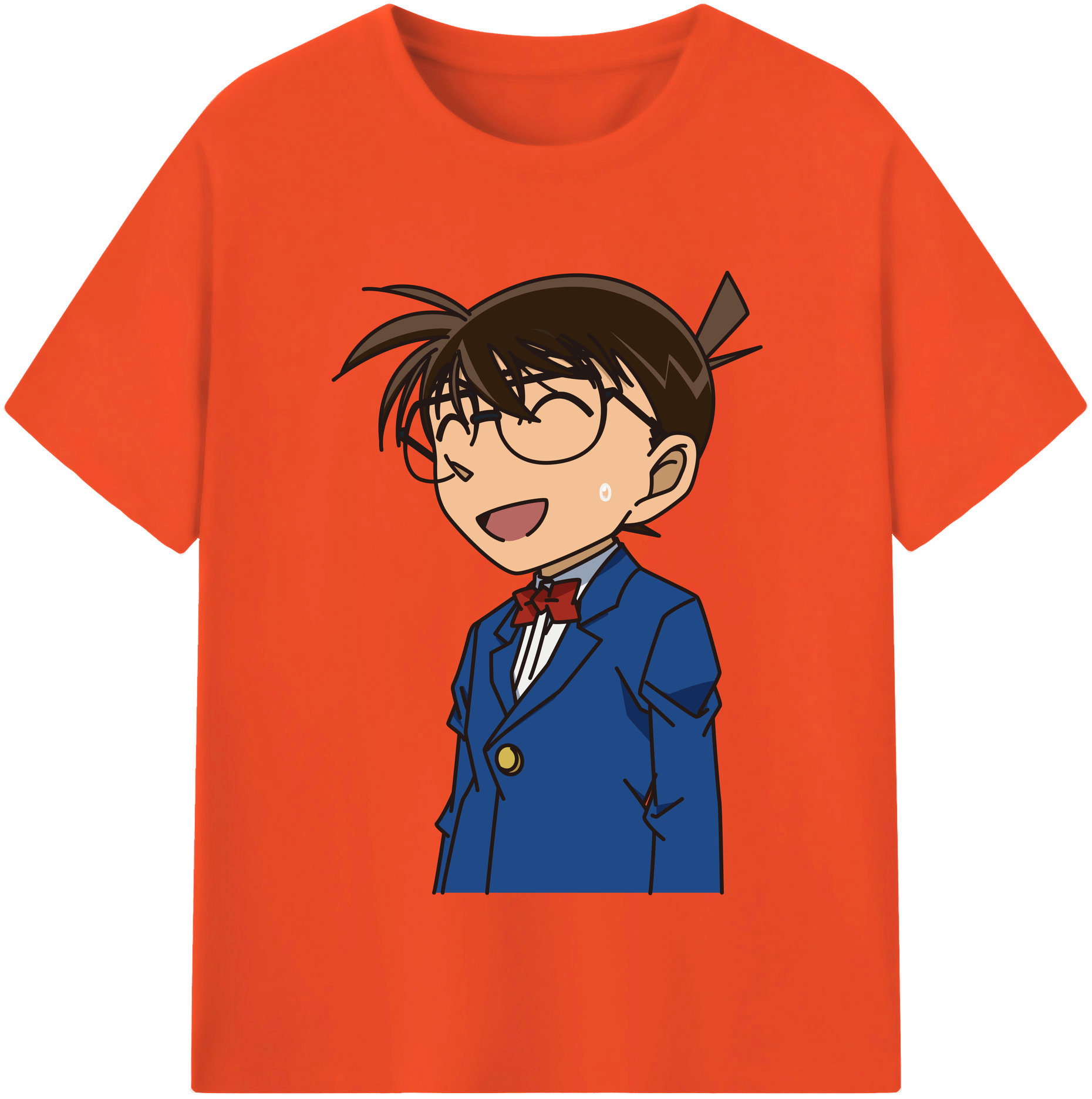 （画像用） 名探偵コナン 江戸川 コナン Detective Conan Conan Edogawa 綿100％半袖Tシャツ（フロントプリント）