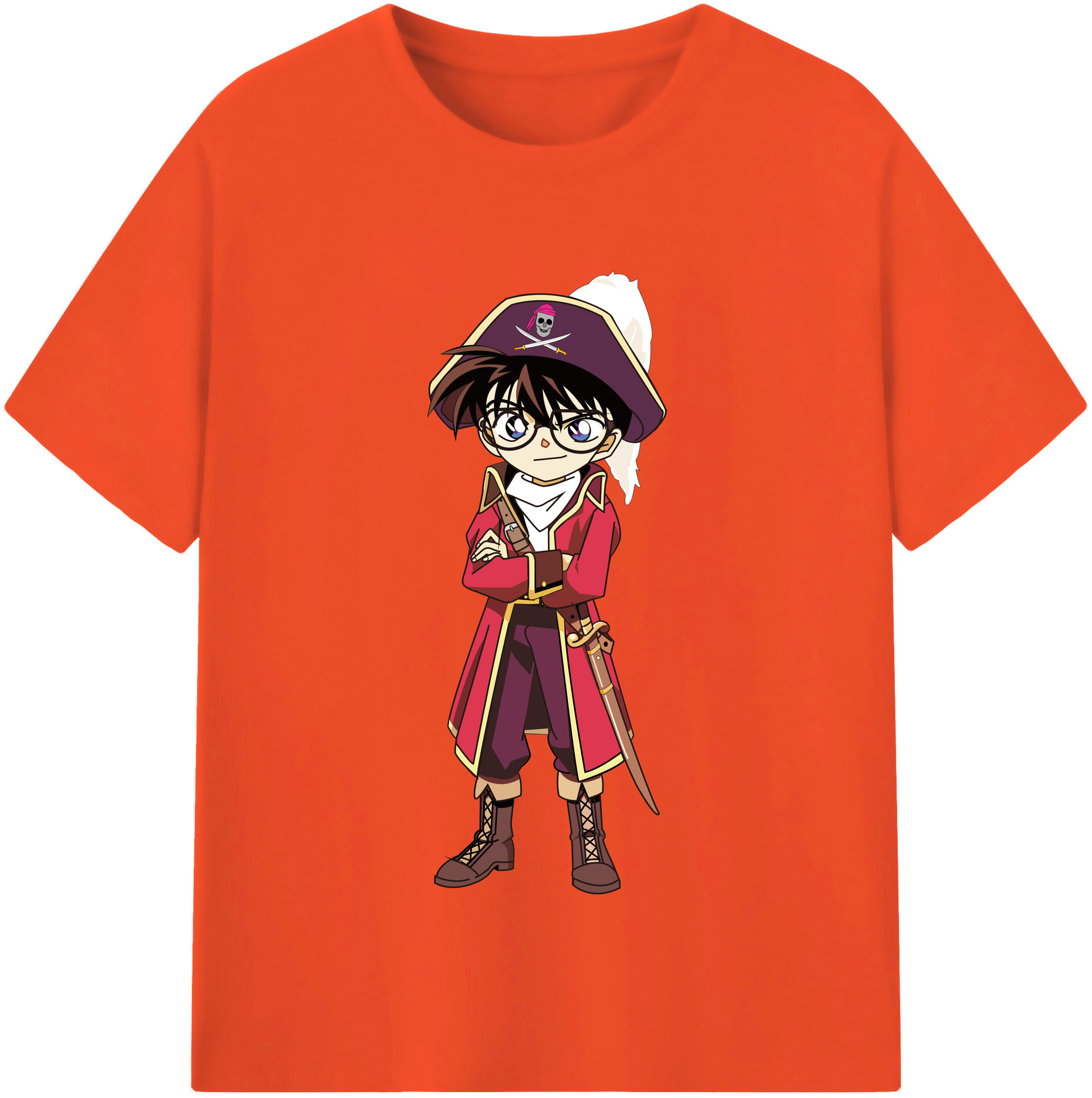 （画像用） 名探偵コナン 江戸川 コナン Detective Conan Conan Edogawa 綿100％半袖Tシャツ（フロントプリント）
