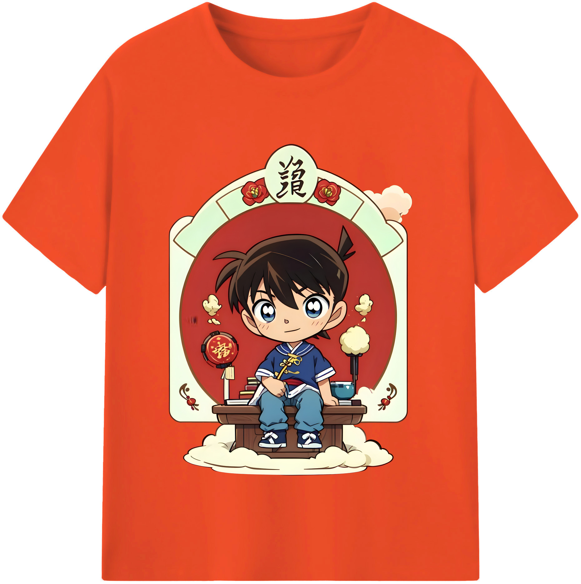（画像用） 名探偵コナン 江戸川 コナン Detective Conan Conan Edogawa 綿100％半袖Tシャツ（フロントプリント）