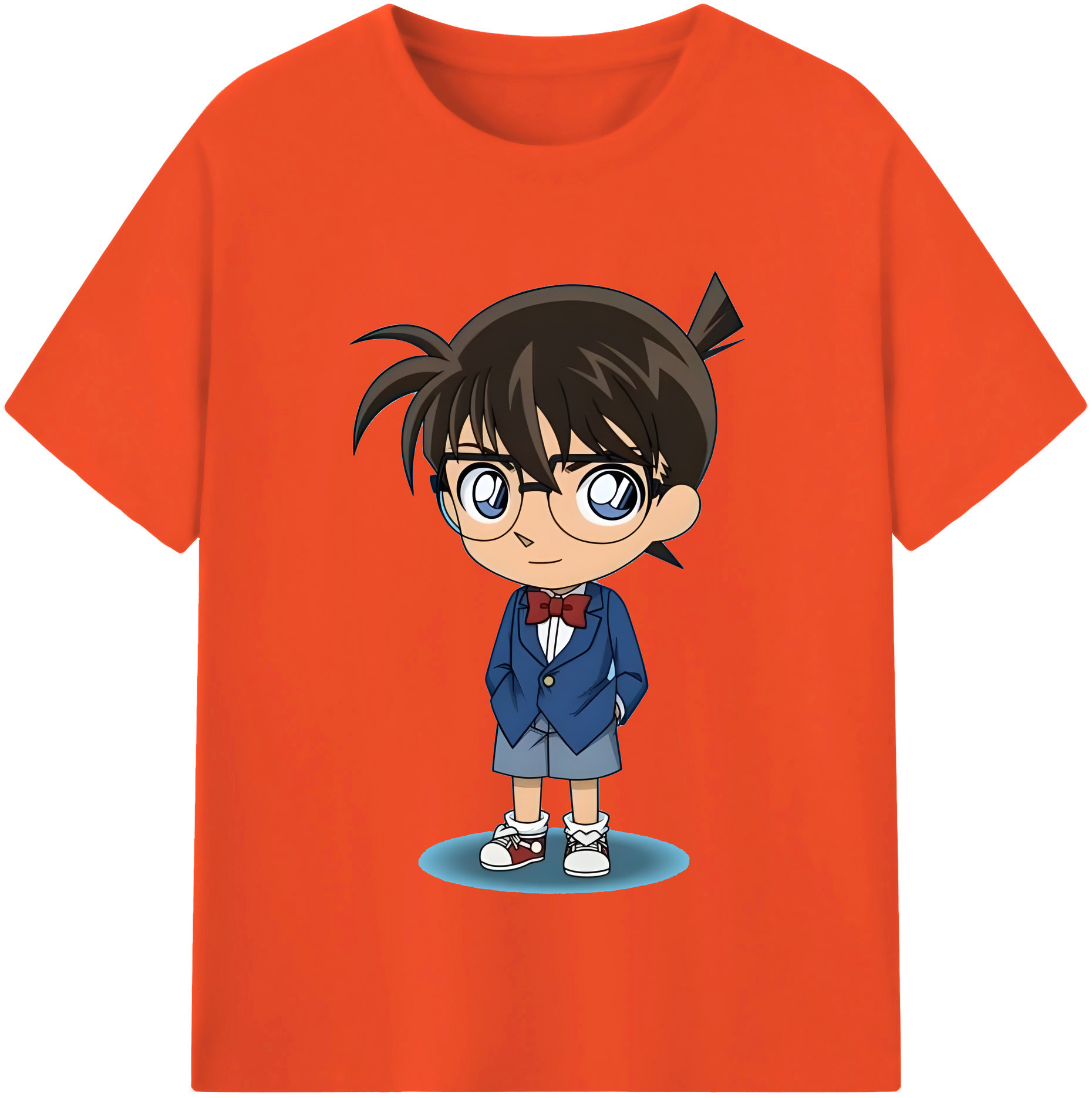 （画像用） 名探偵コナン 江戸川 コナン Detective Conan Conan Edogawa 綿100％半袖Tシャツ（フロントプリント）