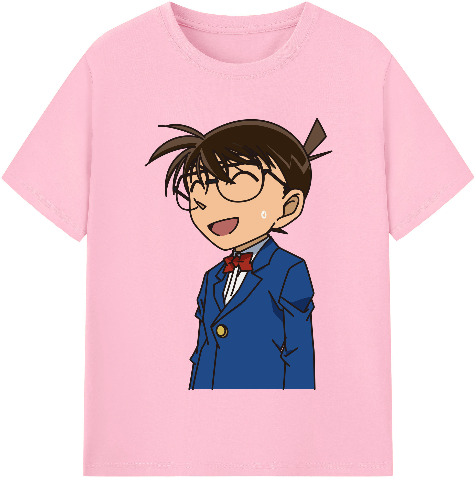 （画像用） 名探偵コナン 江戸川 コナン Detective Conan Conan Edogawa 綿100％半袖Tシャツ（フロントプリント）