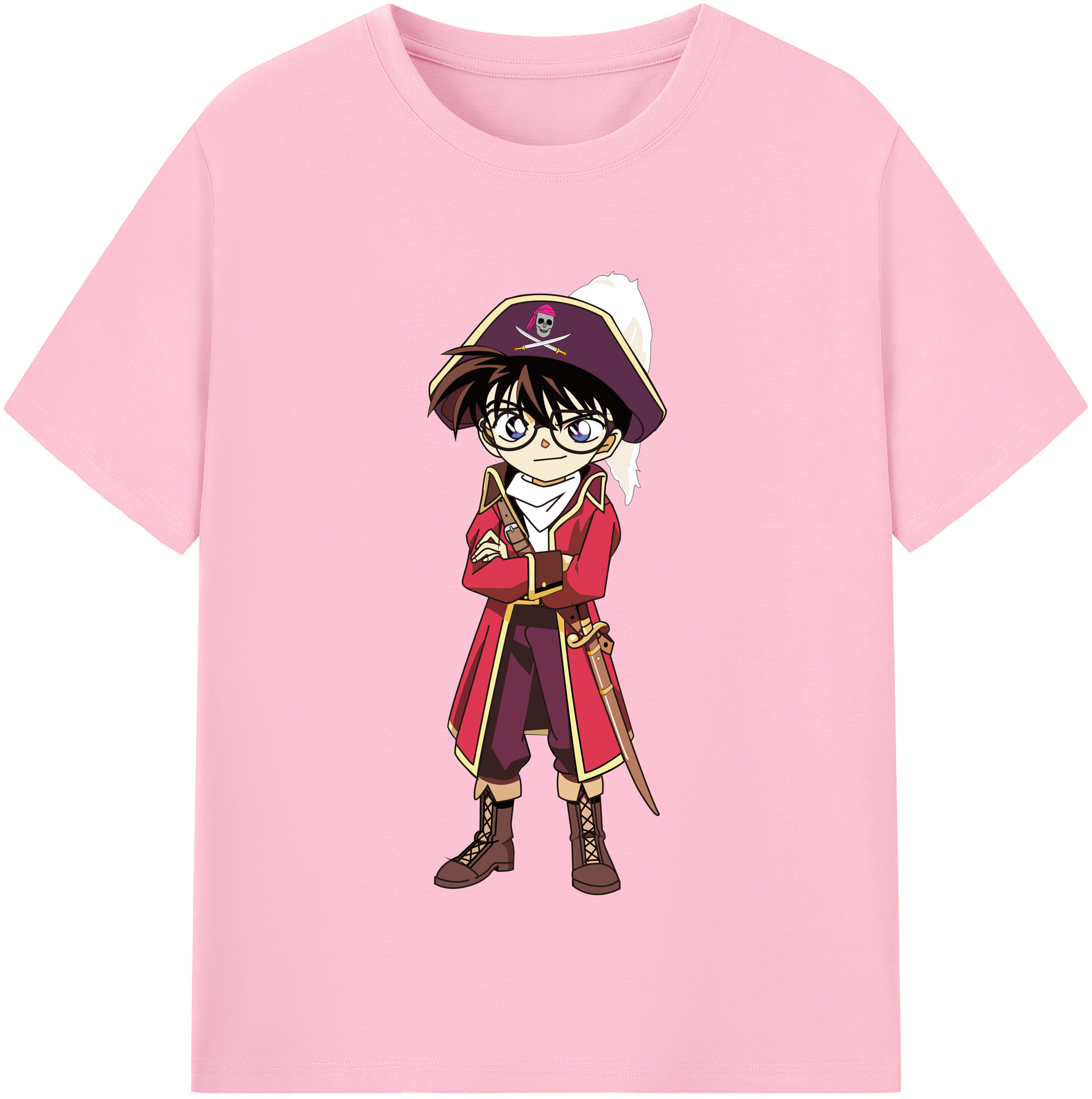（画像用） 名探偵コナン 江戸川 コナン Detective Conan Conan Edogawa 綿100％半袖Tシャツ（フロントプリント）