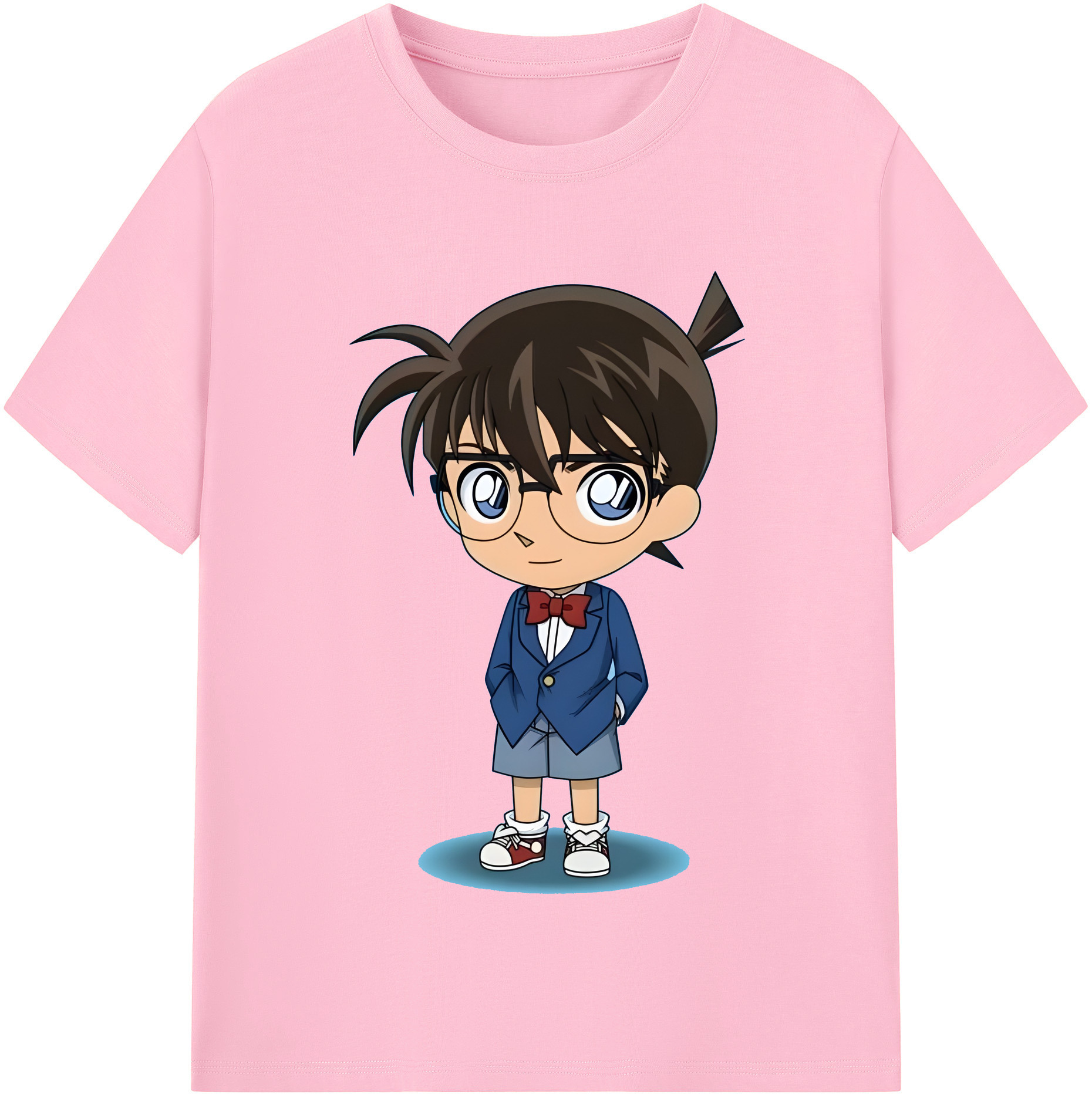 （画像用） 名探偵コナン 江戸川 コナン Detective Conan Conan Edogawa 綿100％半袖Tシャツ（フロントプリント）