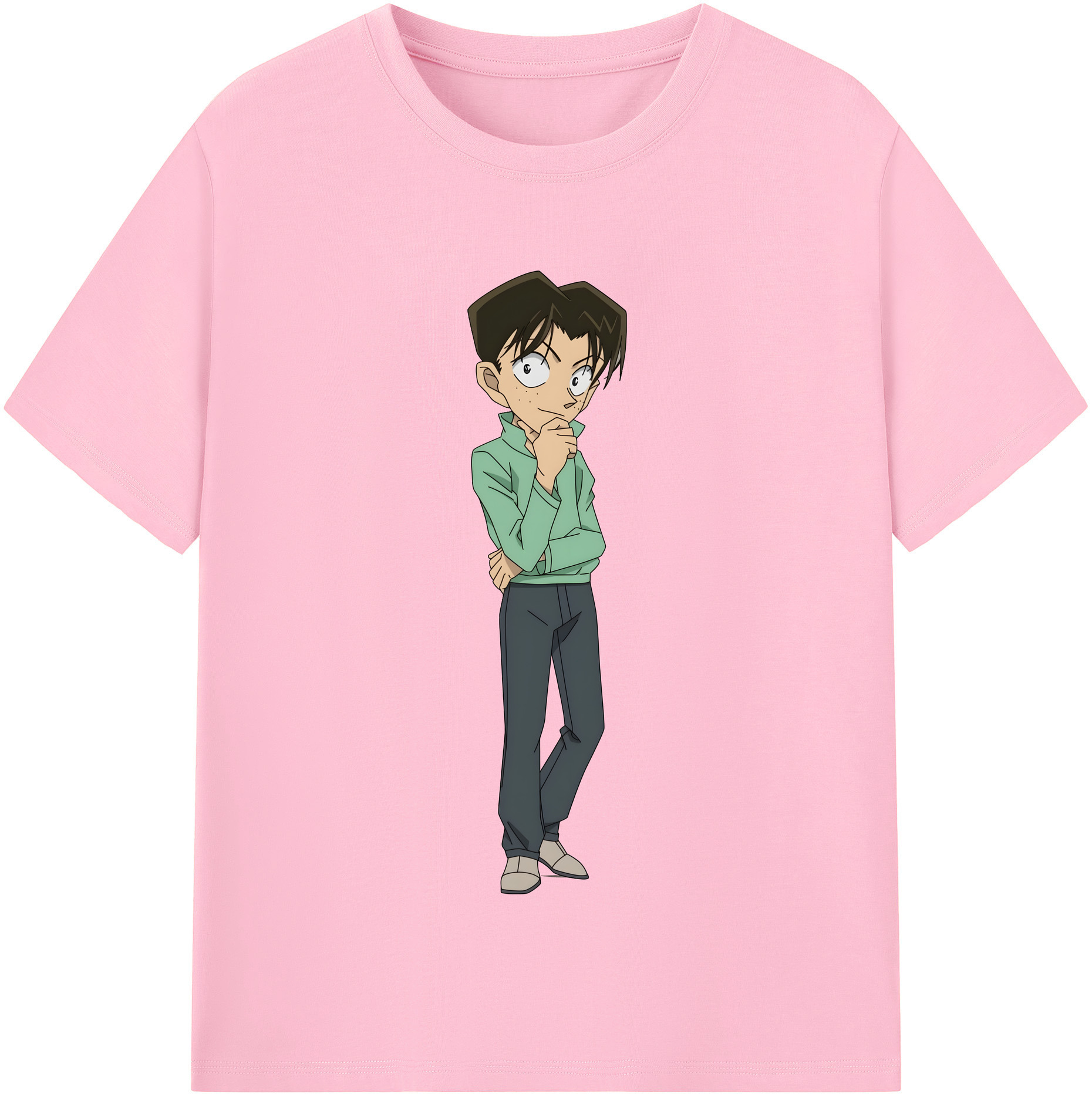 （画像用） 名探偵コナン 円谷 光彦 つぶらや みつひこ Detective Conan Mitch Tennyson 綿100％半袖Tシャツ（フロントプリント）