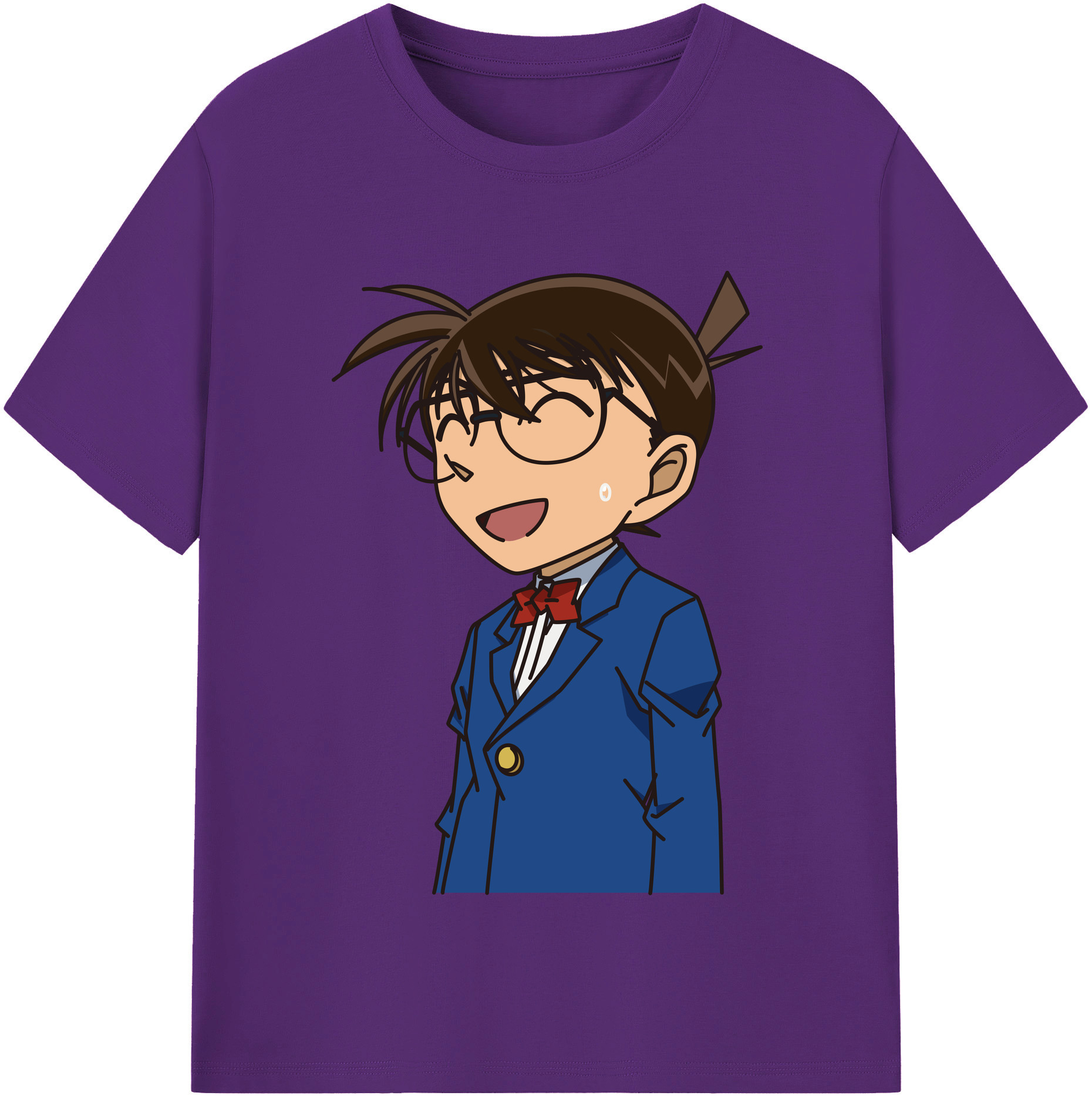 （画像用） 名探偵コナン 江戸川 コナン Detective Conan Conan Edogawa 綿100％半袖Tシャツ（フロントプリント）