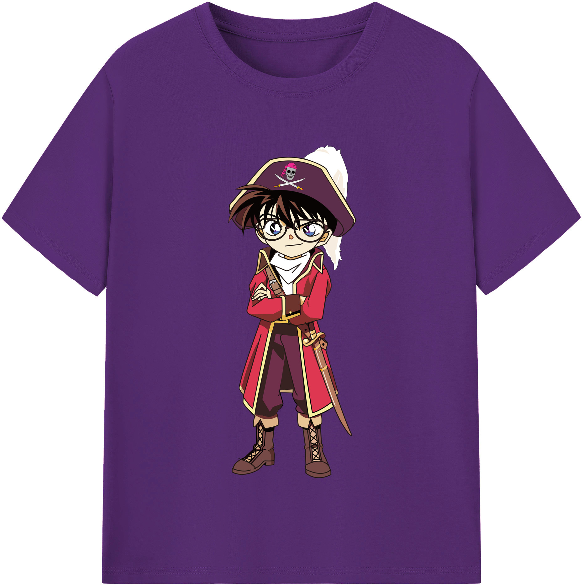 （画像用） 名探偵コナン 江戸川 コナン Detective Conan Conan Edogawa 綿100％半袖Tシャツ（フロントプリント）
