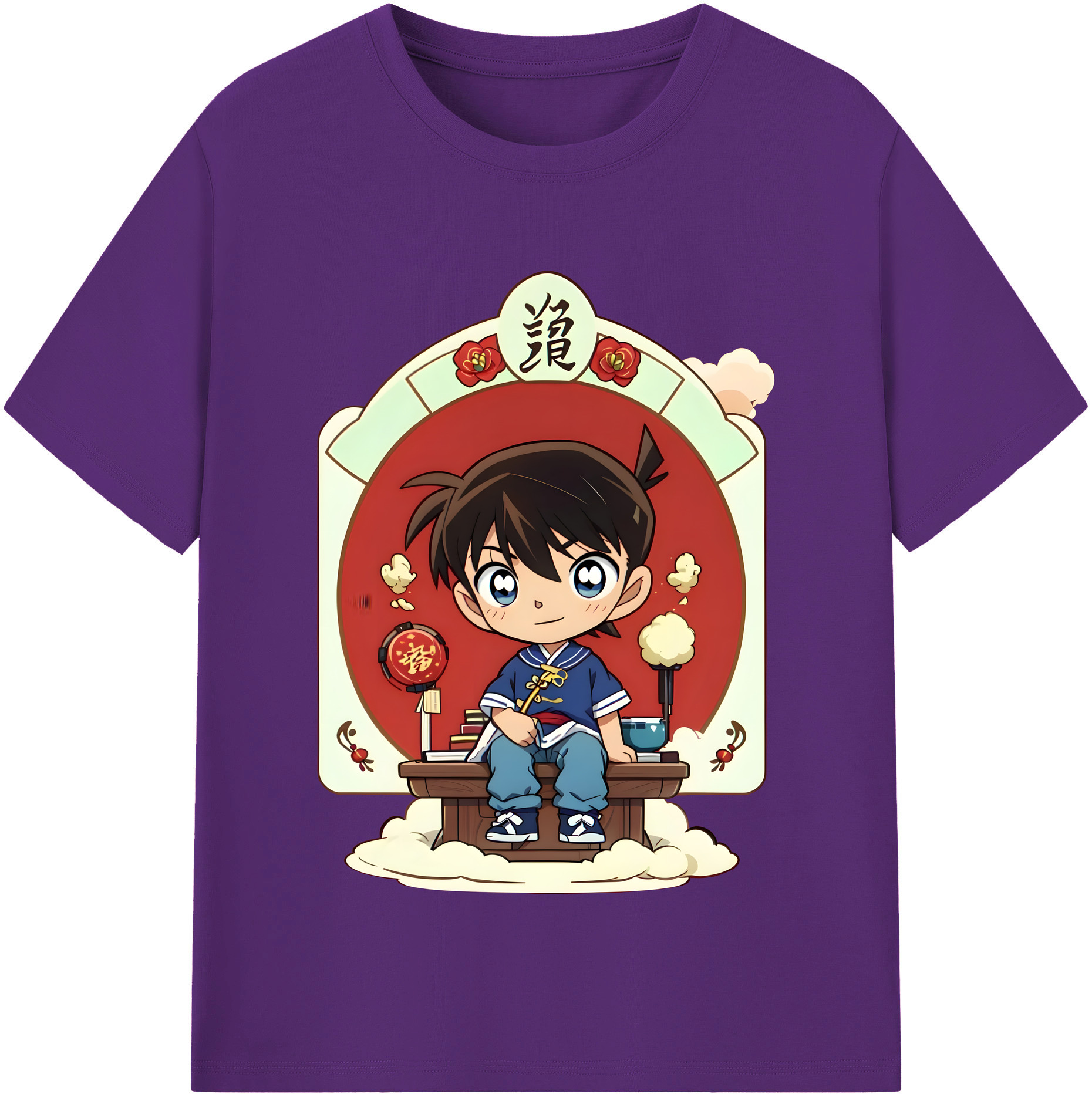 （画像用） 名探偵コナン 江戸川 コナン Detective Conan Conan Edogawa 綿100％半袖Tシャツ（フロントプリント）