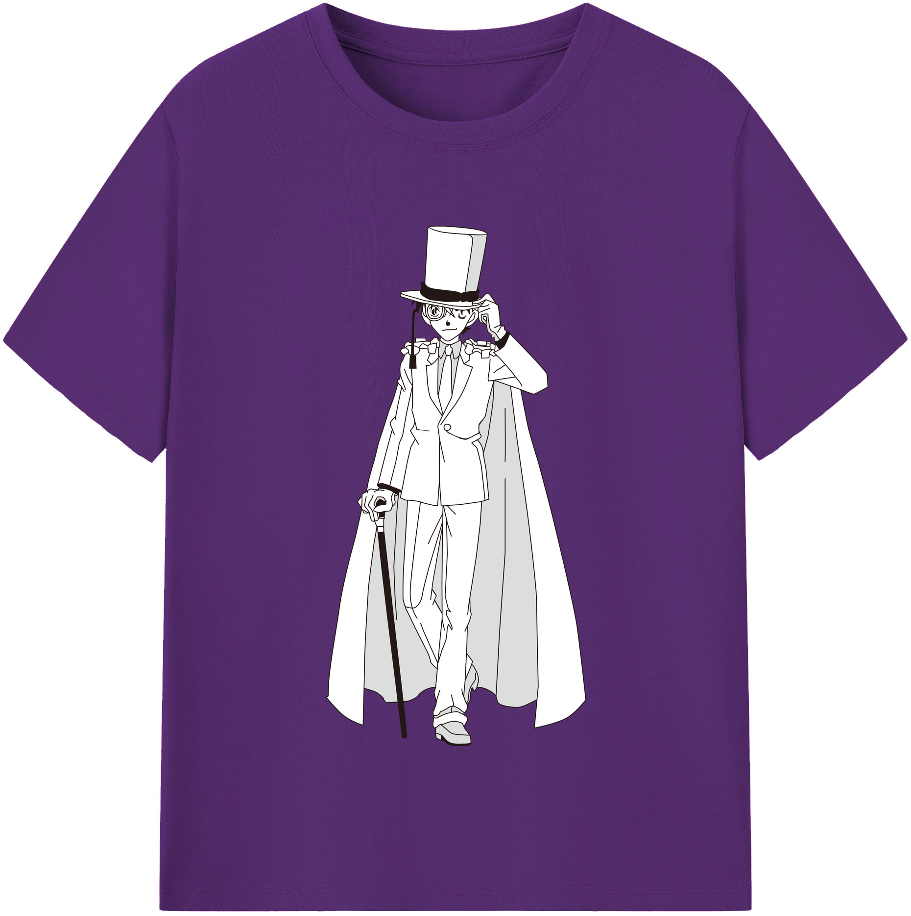 （画像用） 名探偵コナン くろば かいと Detective Conan Kuroba Kaito 綿100％半袖Tシャツ（フロントプリント）