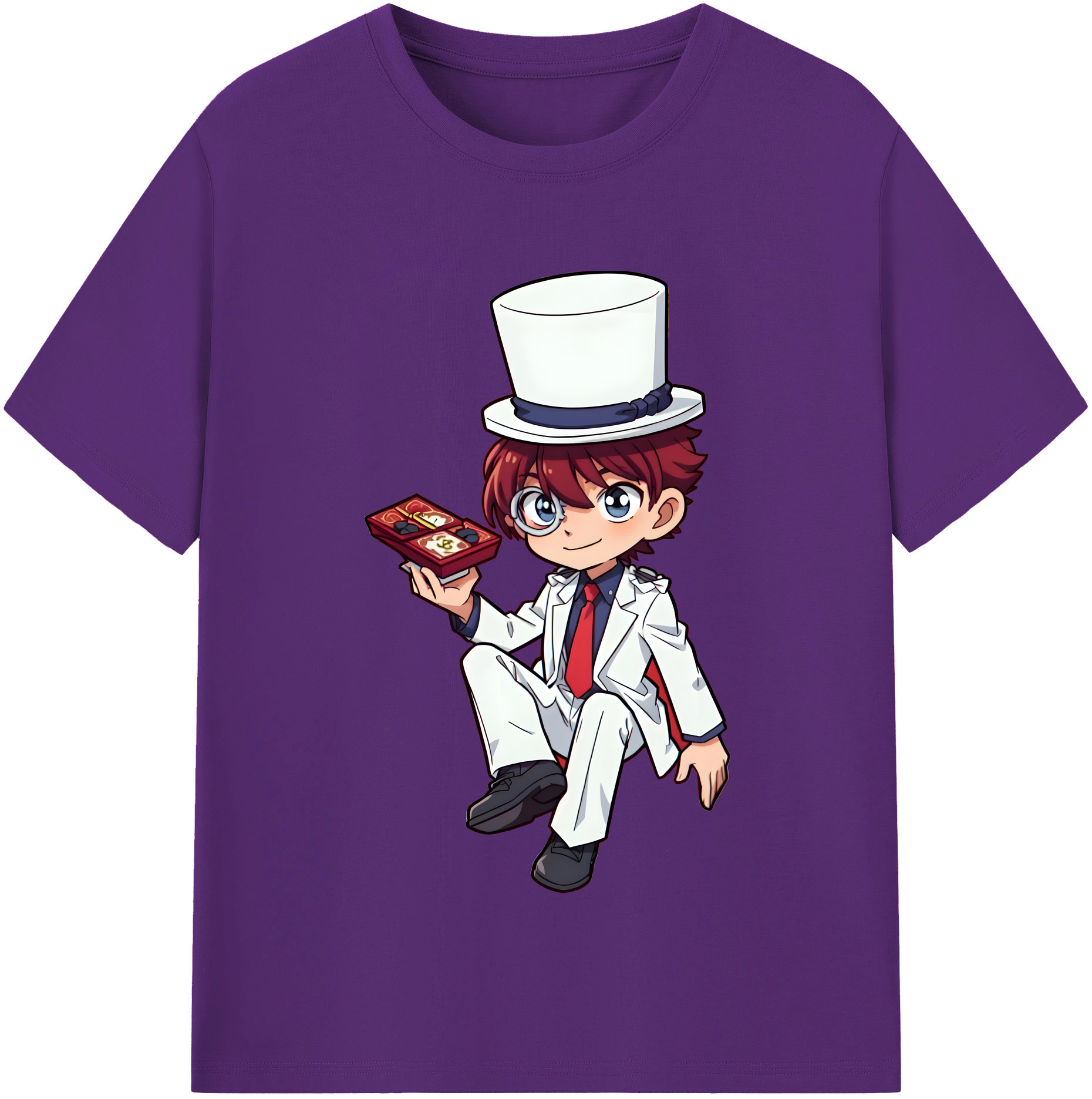 （画像用） 名探偵コナン くろば かいと Detective Conan Kuroba Kaito 綿100％半袖Tシャツ（フロントプリント）