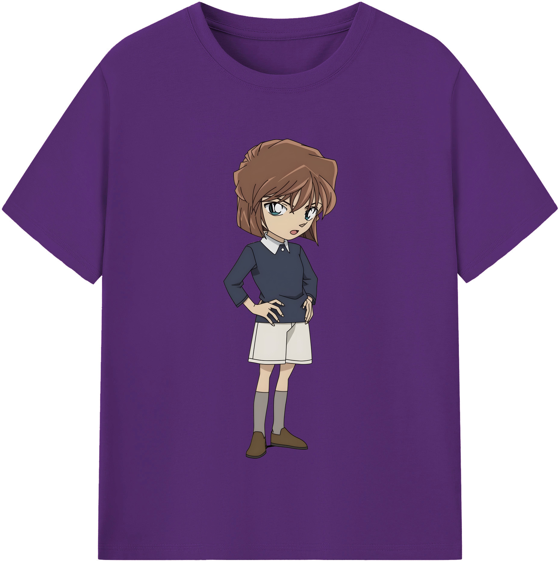（画像用） 名探偵コナン 灰原 哀 はいばら あい Detective Conan Anita Hailey、Vi Graythorn Haibara Ai 綿100％半袖Tシャツ（フロントプリント）